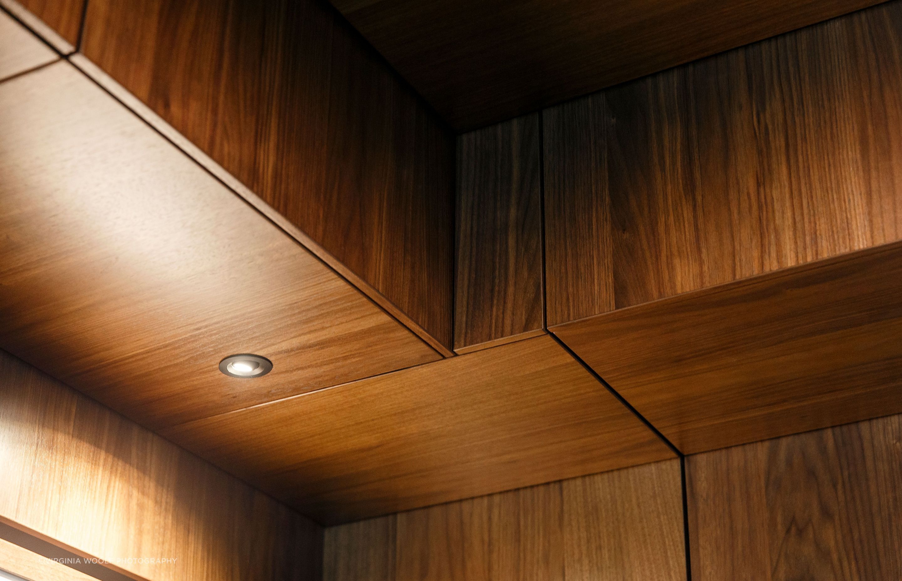 Prime Veneer, Toitū American Walnut Veneer. Design by Craig Hooper Design. Joinery by Cooper Webley.