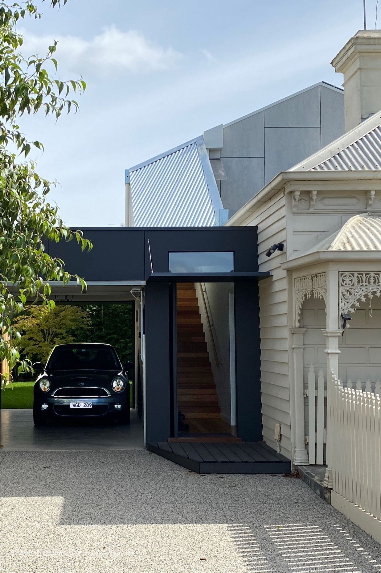 Access to the first floor studio is separate to the house