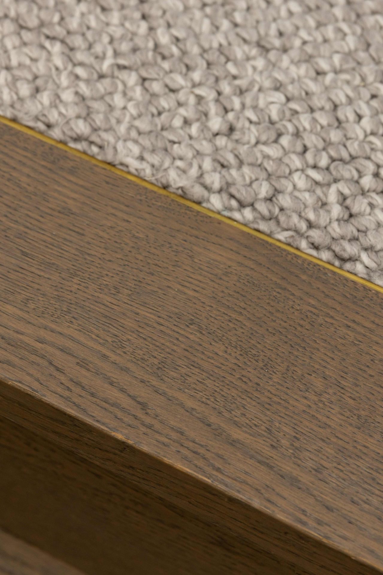Brass flatbar at SomaOak to Carpet transition