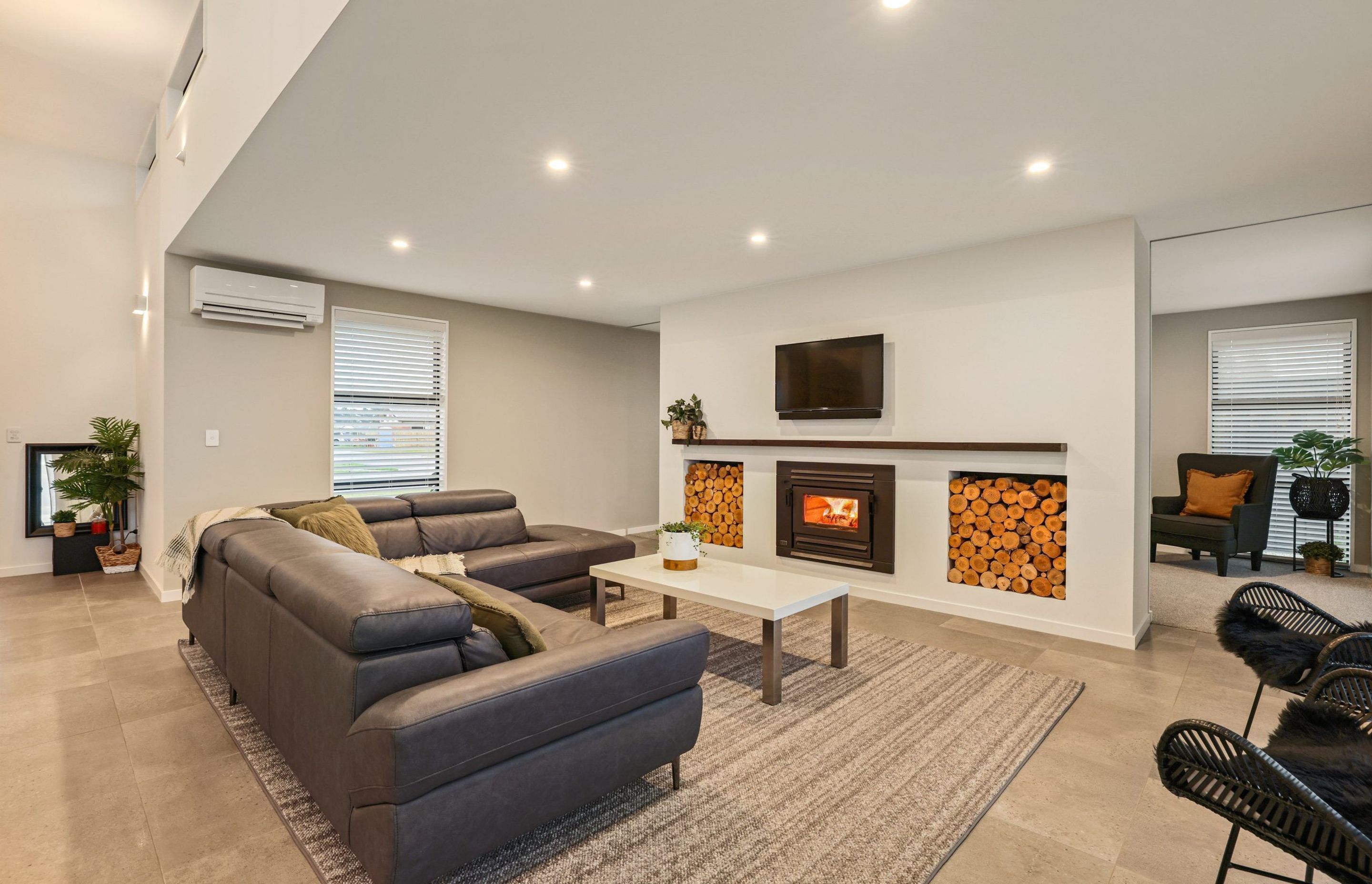 Supply and installation of logfire.  Photo credit Homes by Parklane