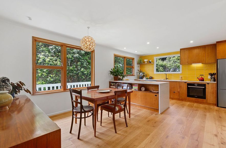 A Kitchen and Bathroom Renovation with 70s Influence