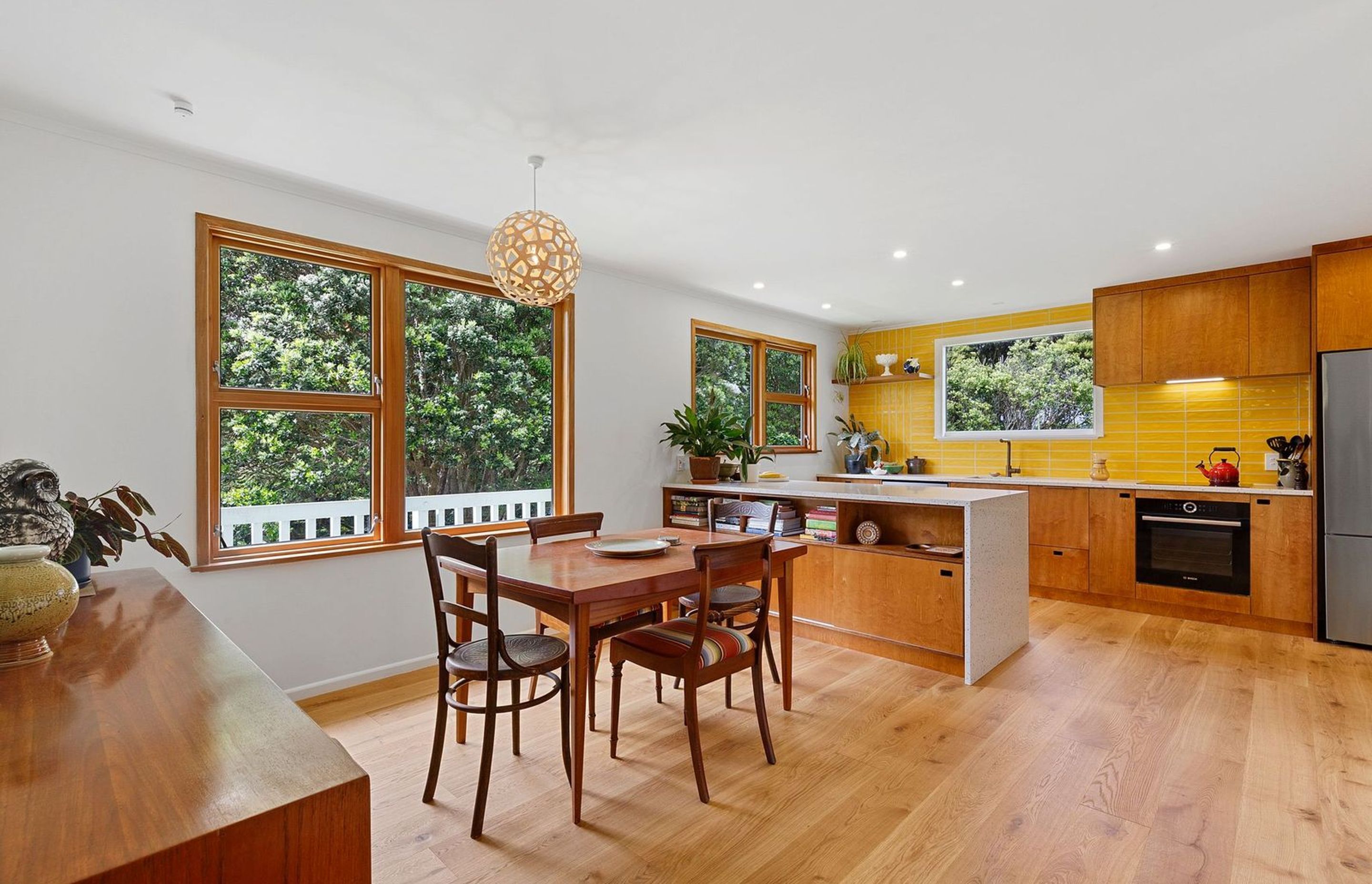 A Kitchen and Bathroom Renovation with 70s Influence