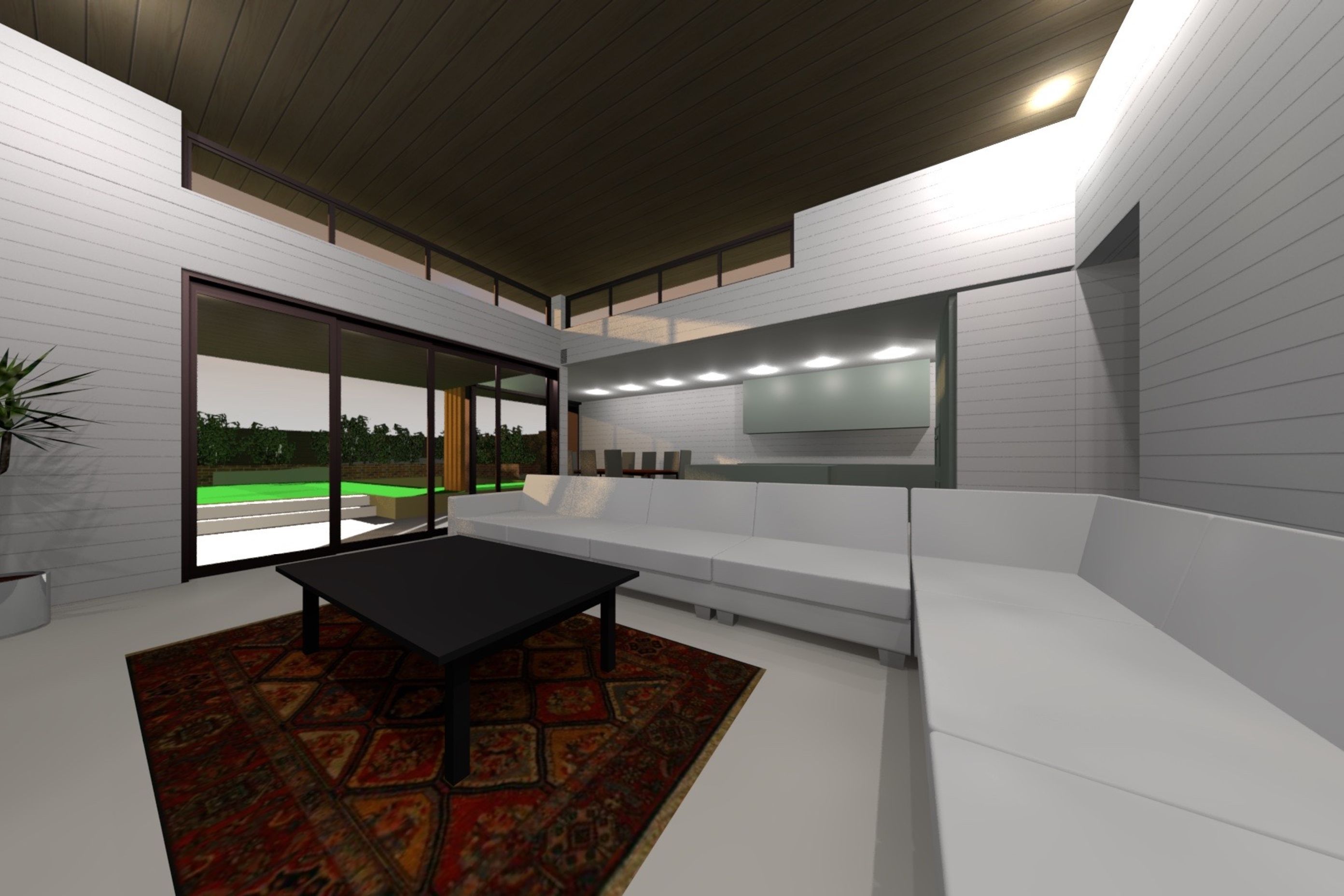 Highlight windows provide an opportunity to ventilate the roof. External verandah provides well needed shade to the north