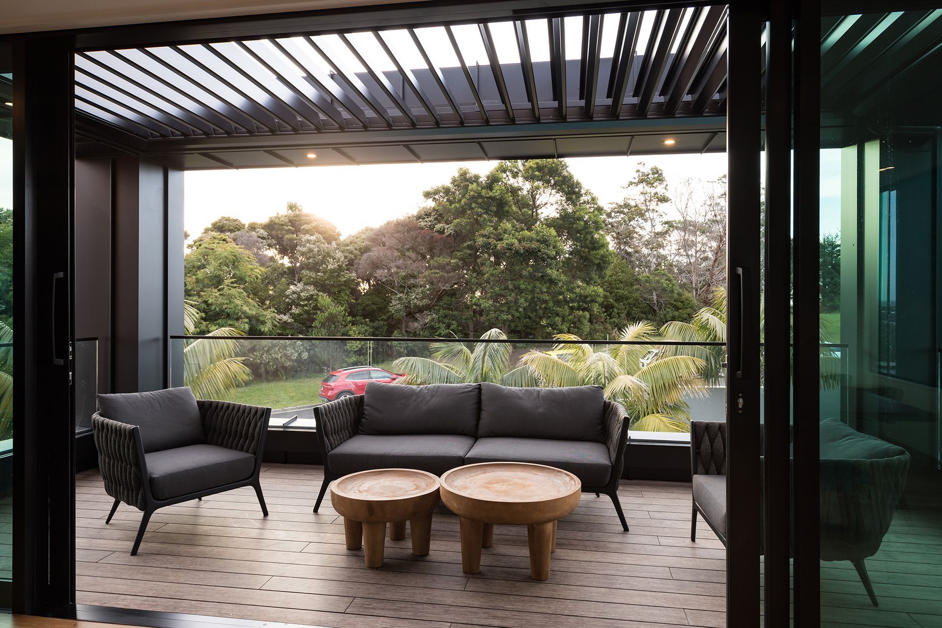 Part of the structural upgrades to the property included substantial foundations and steel beams to accommodate the new outdoor room, which is cantilevered out from the living area.