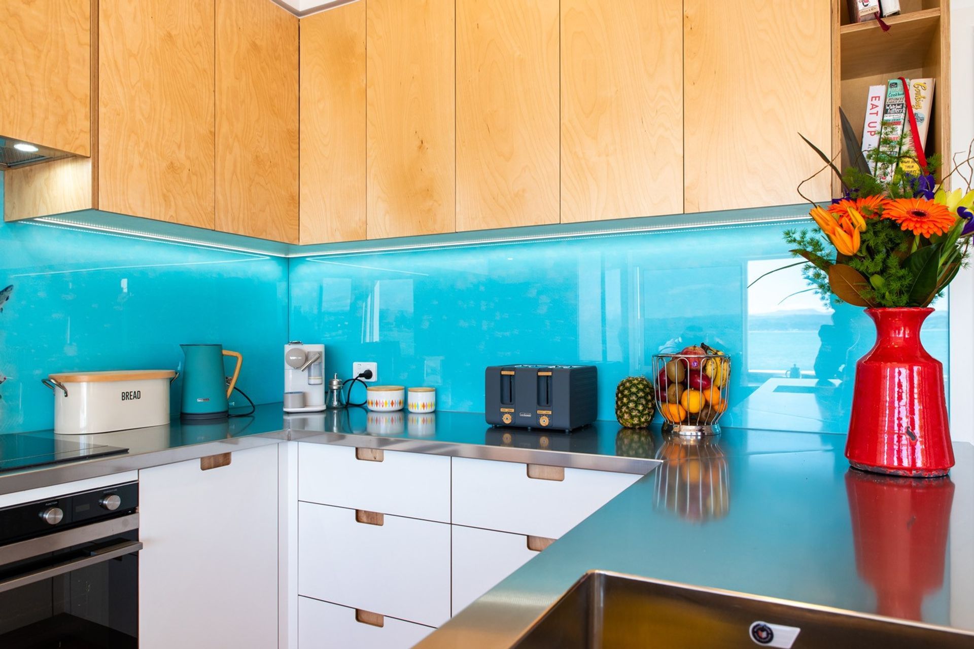 Plywood Kitchen with a colourful twist
