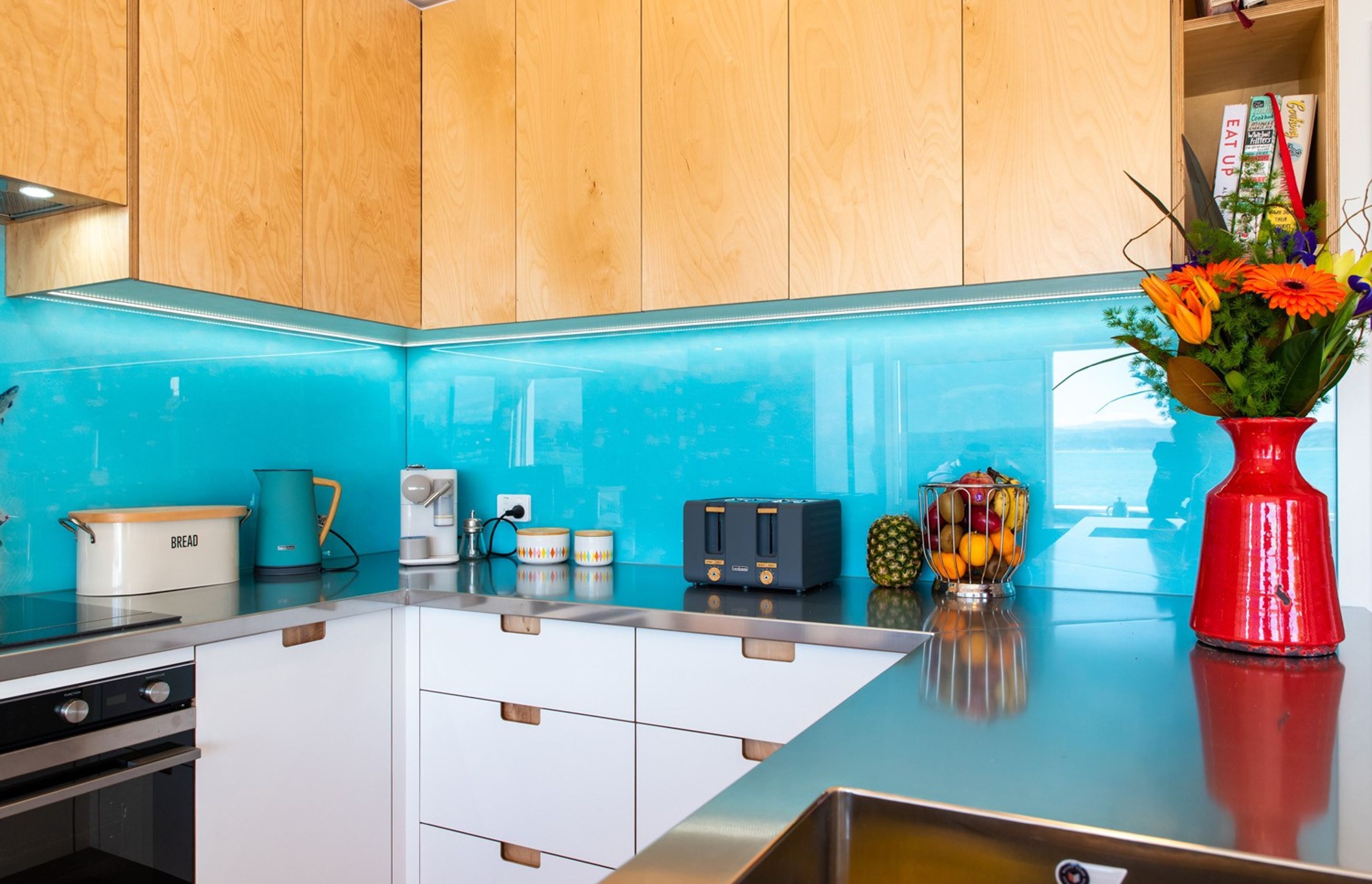 Plywood Kitchen with a colourful twist