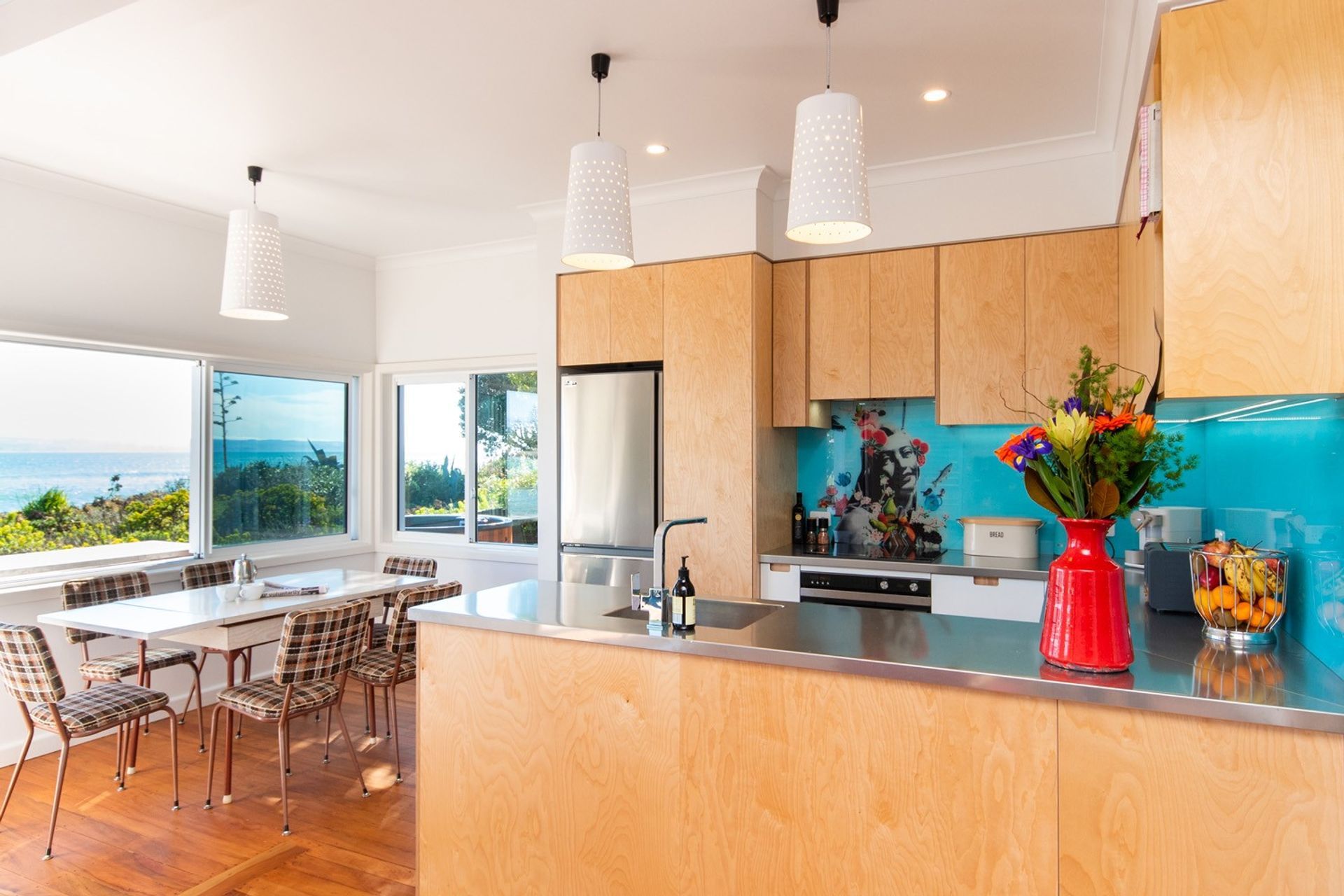 Plywood Kitchen with a colourful twist