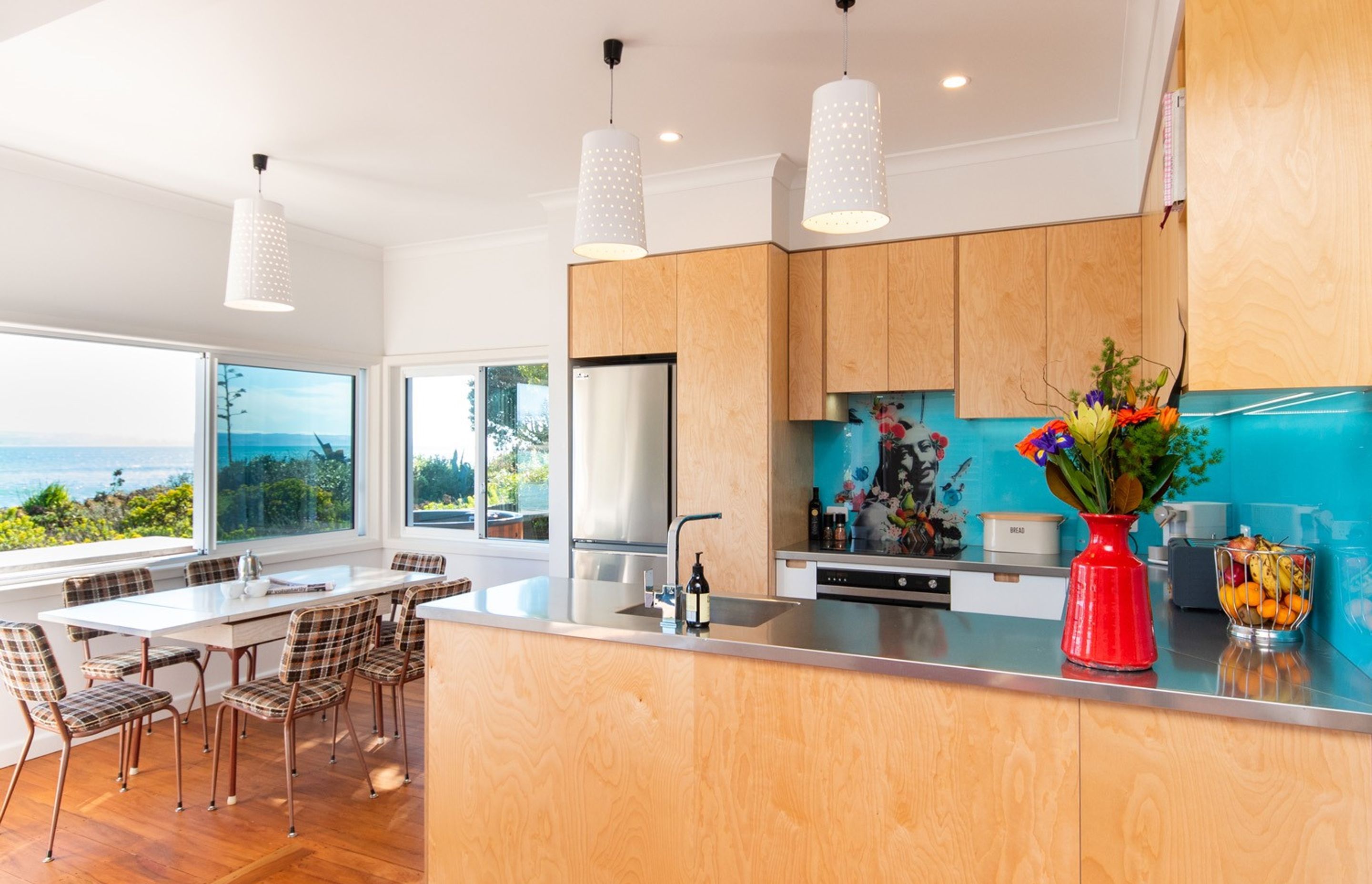 Plywood Kitchen with a colourful twist