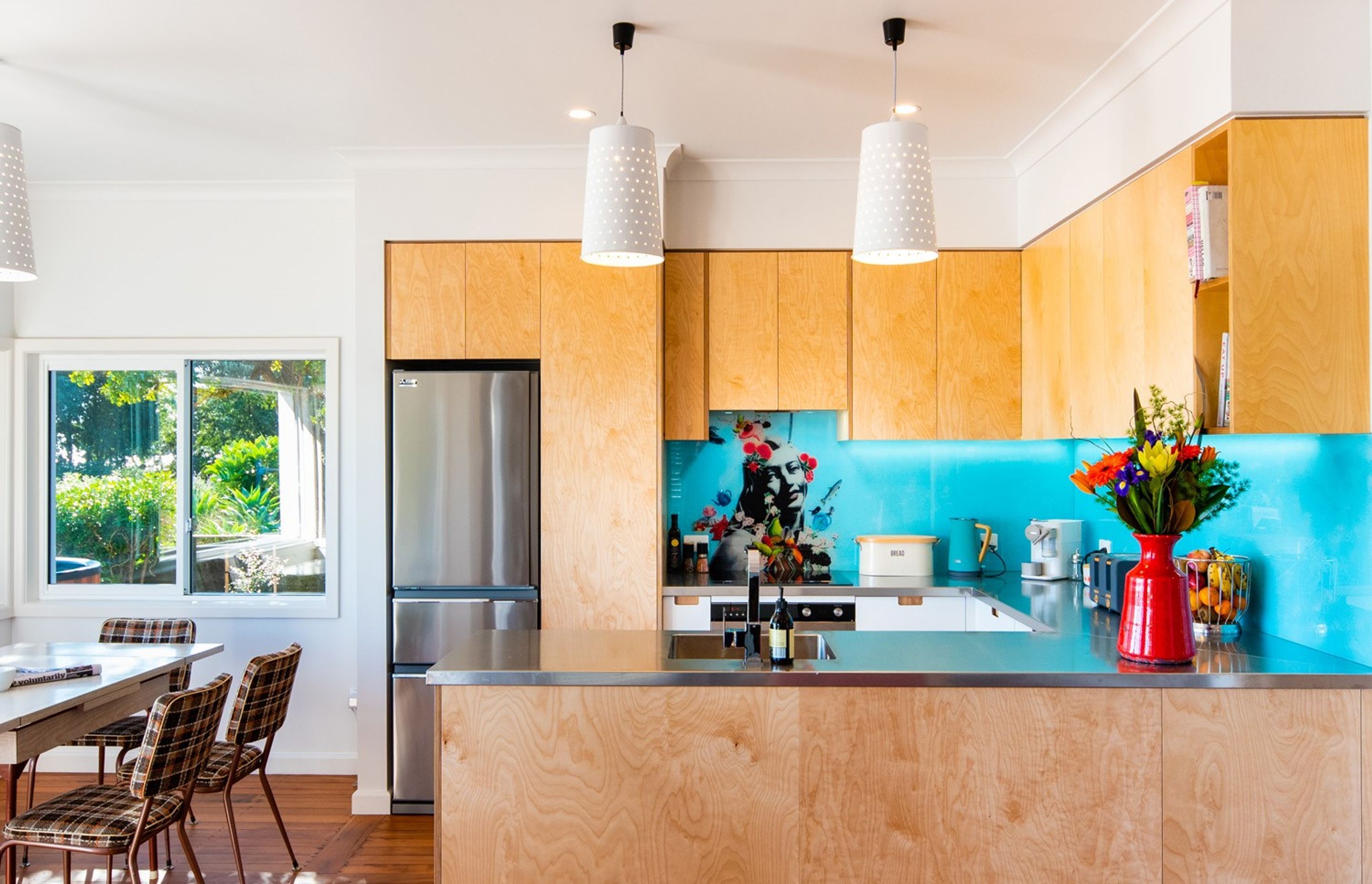 Plywood Kitchen with a colourful twist