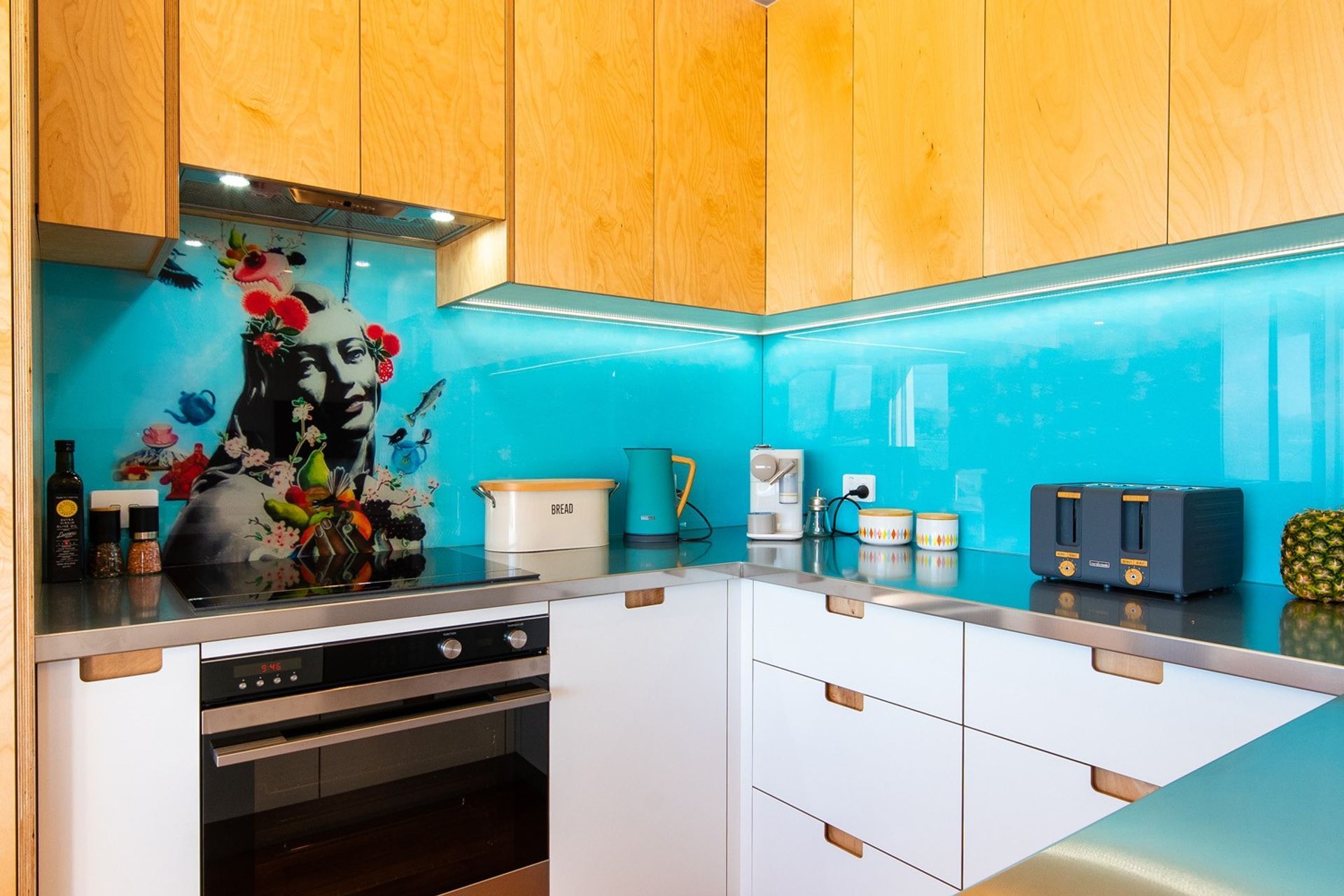 Plywood Kitchen with a colourful twist