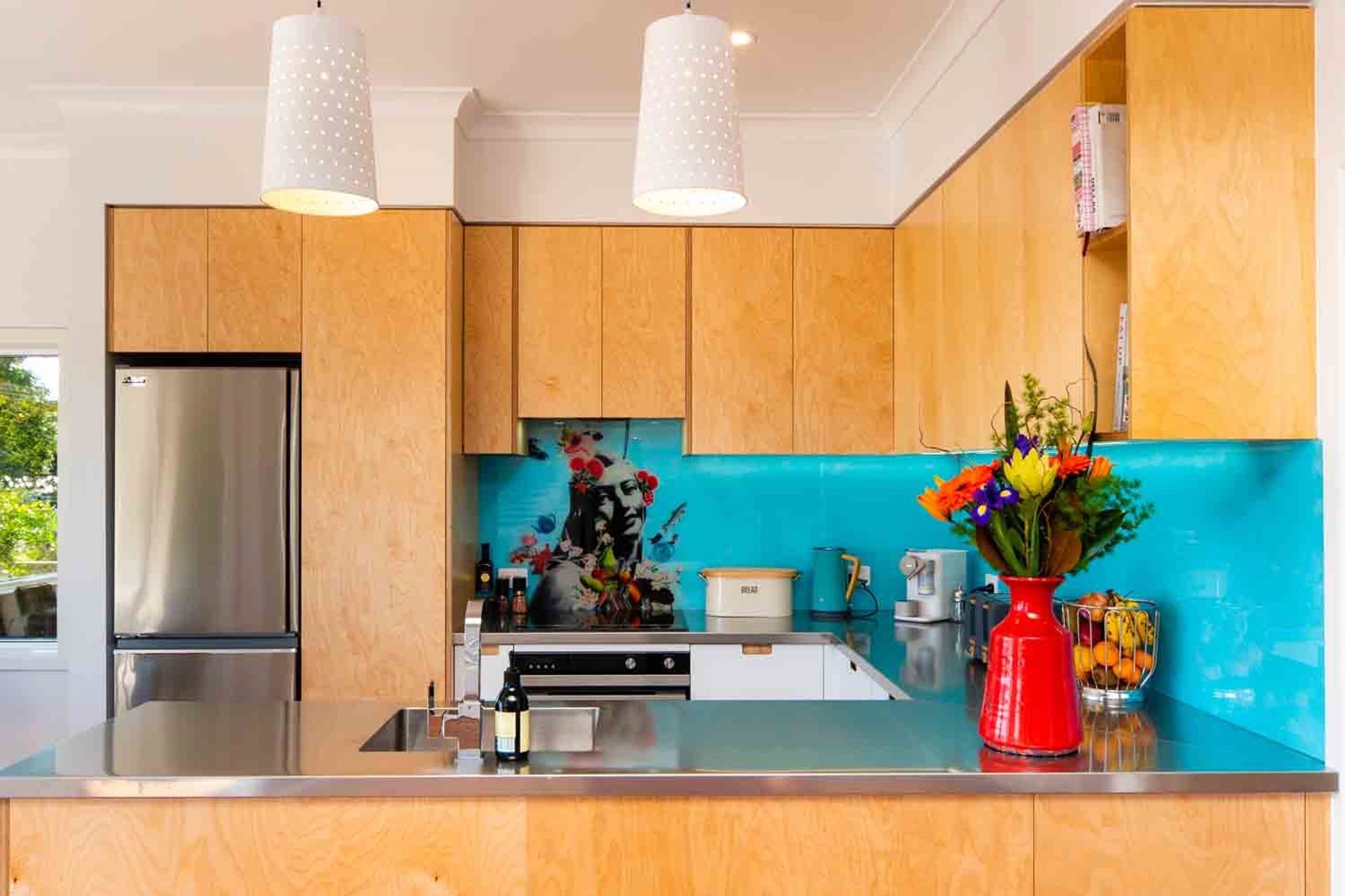 Plywood Kitchen with a colourful twist