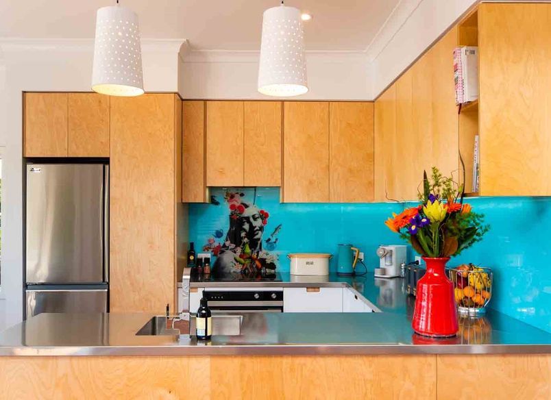 Vibrant Plywood Kitchen