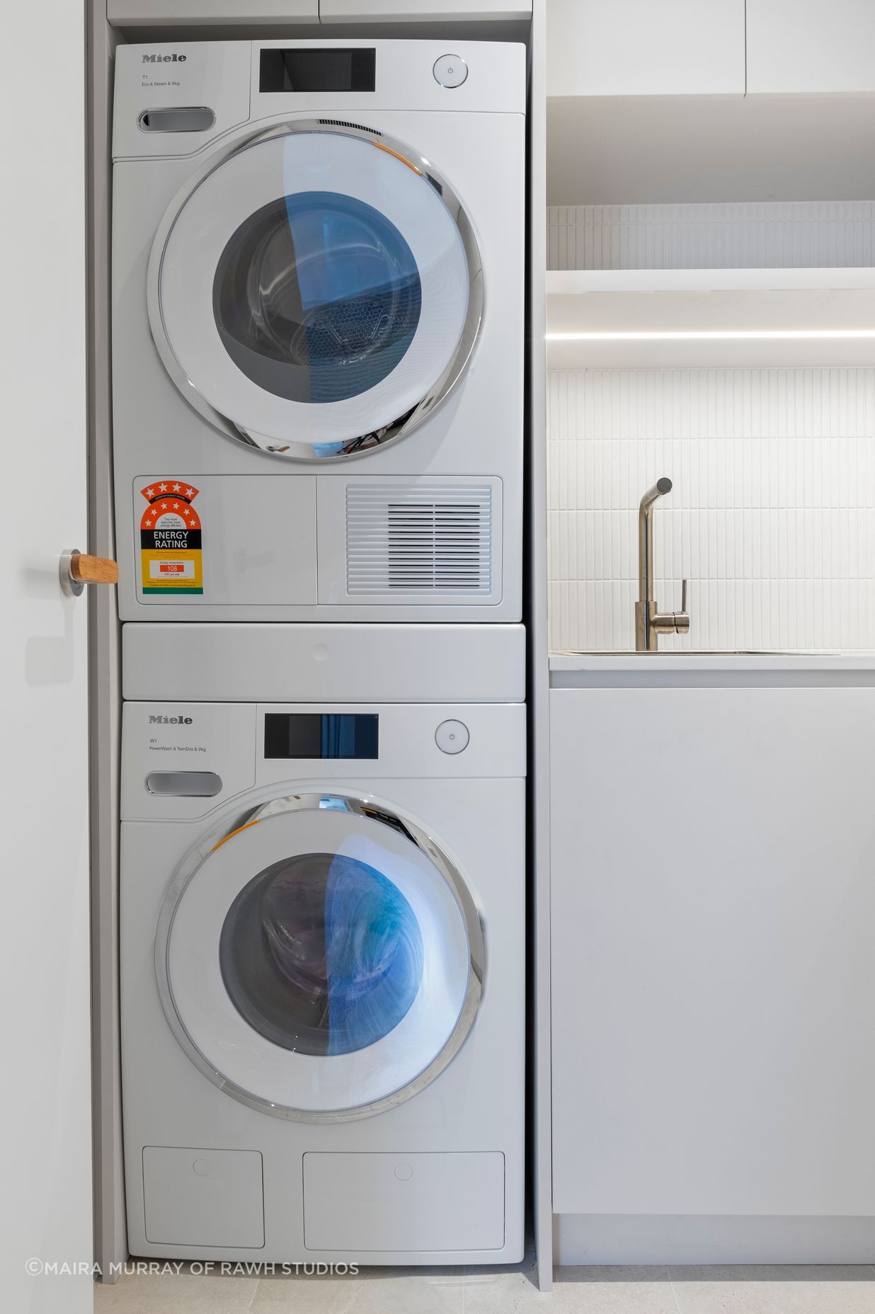 The Laundry renovation underwent an entire strip out whilst maintaining the electrical and data cupboard position.