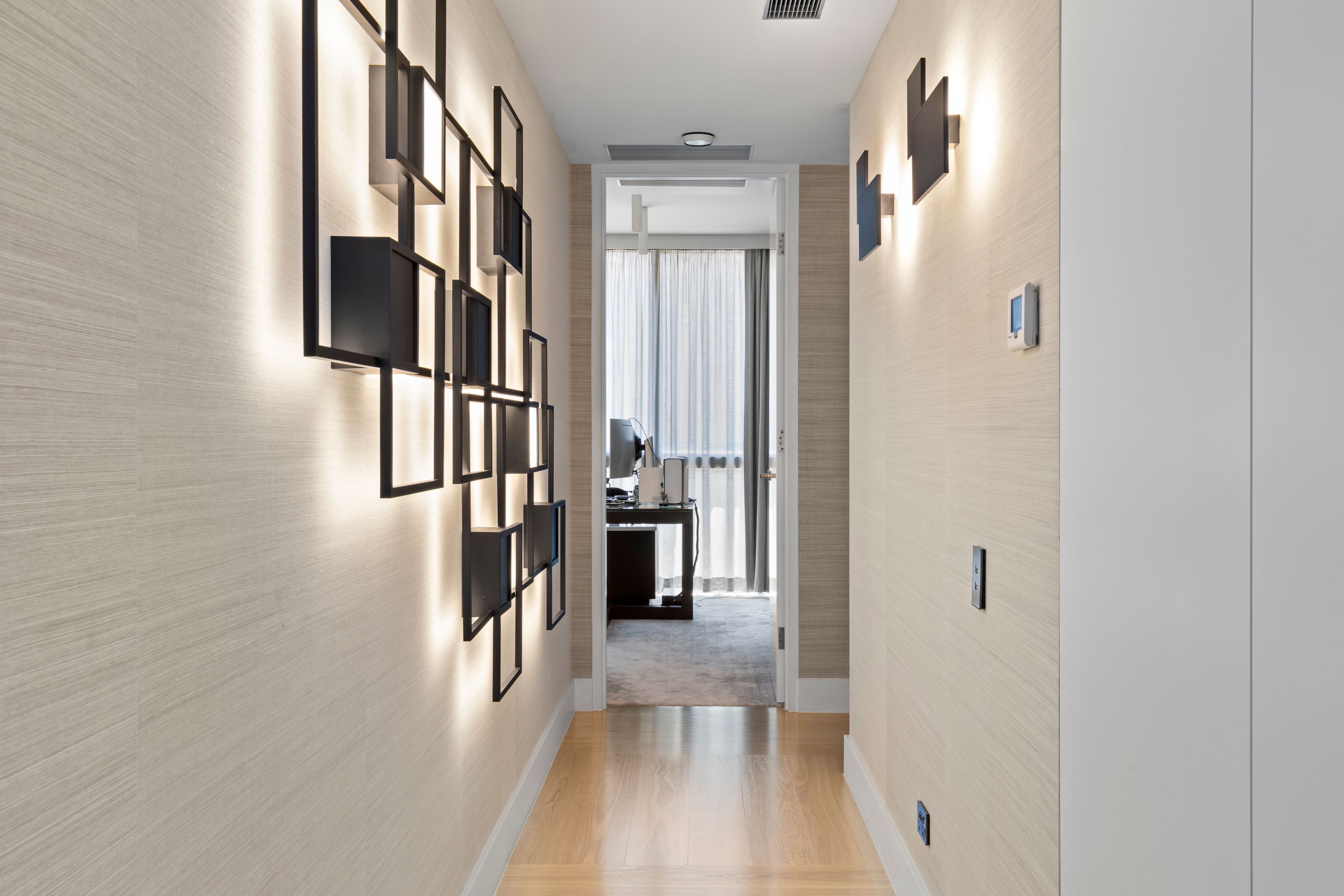 The Hallway to the office and laundry. A new walk-in-robe is created on the right.