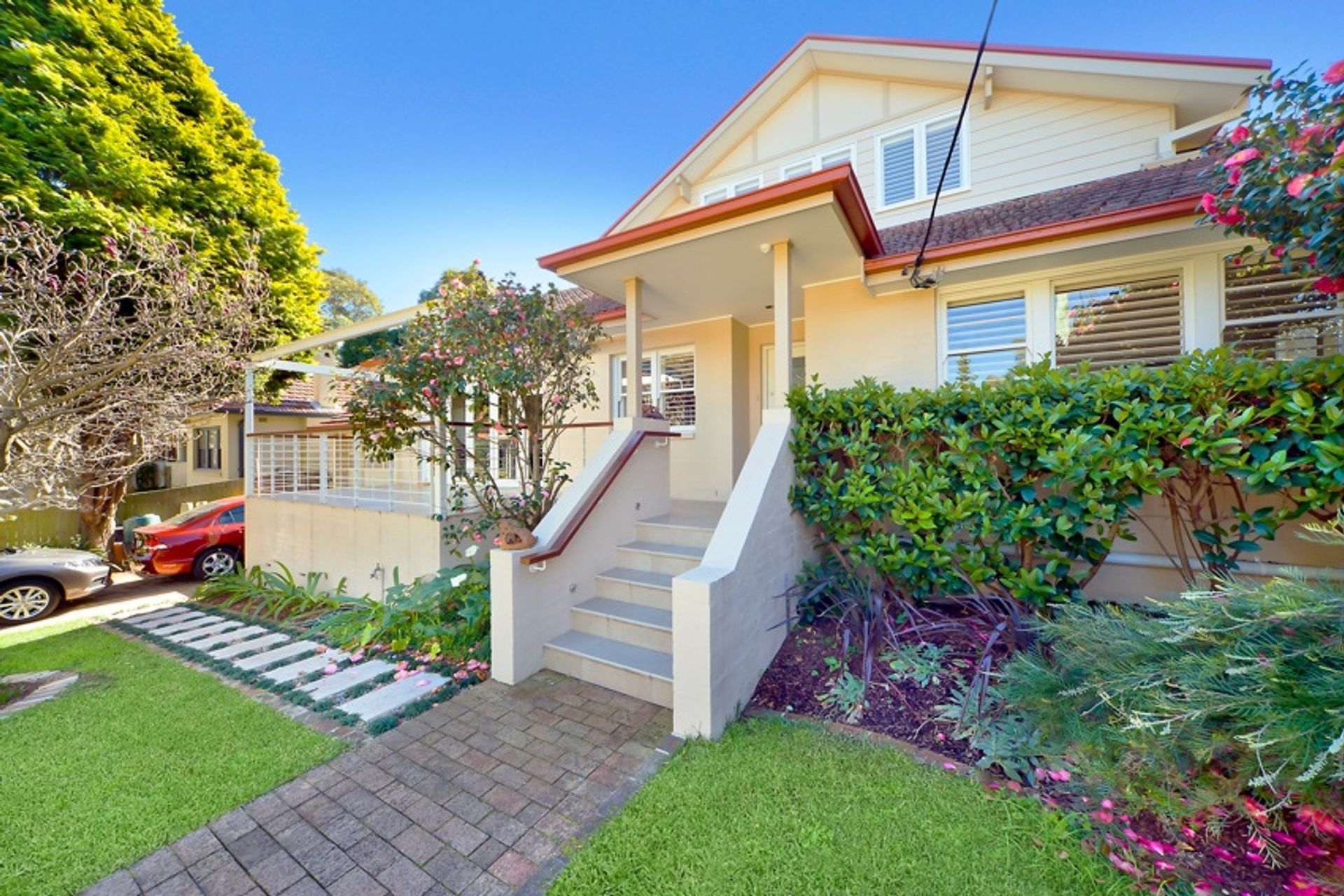 new covered entry and  front terrace