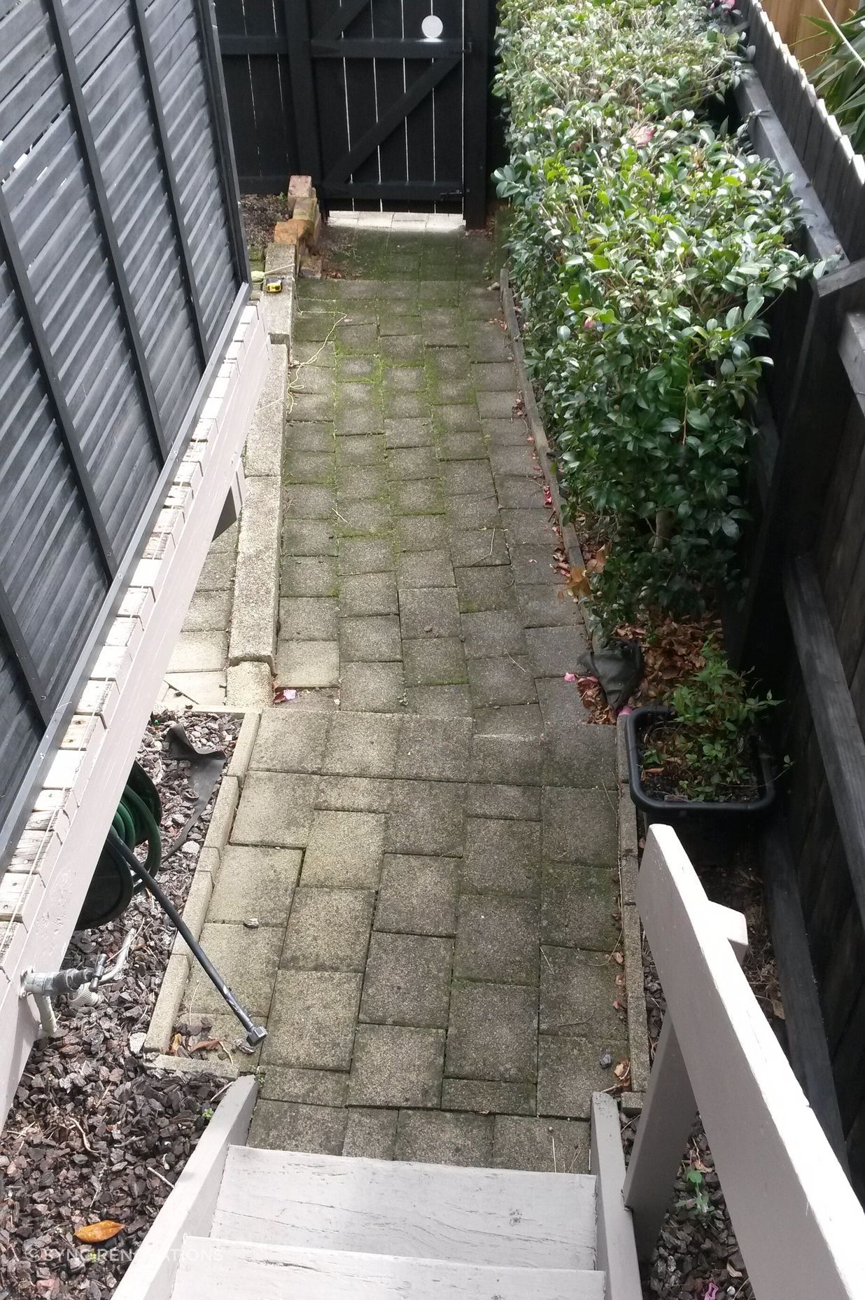 The old path and gardens were removed