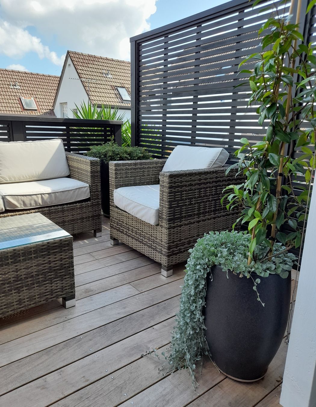 Newly fitted screens provide privacy