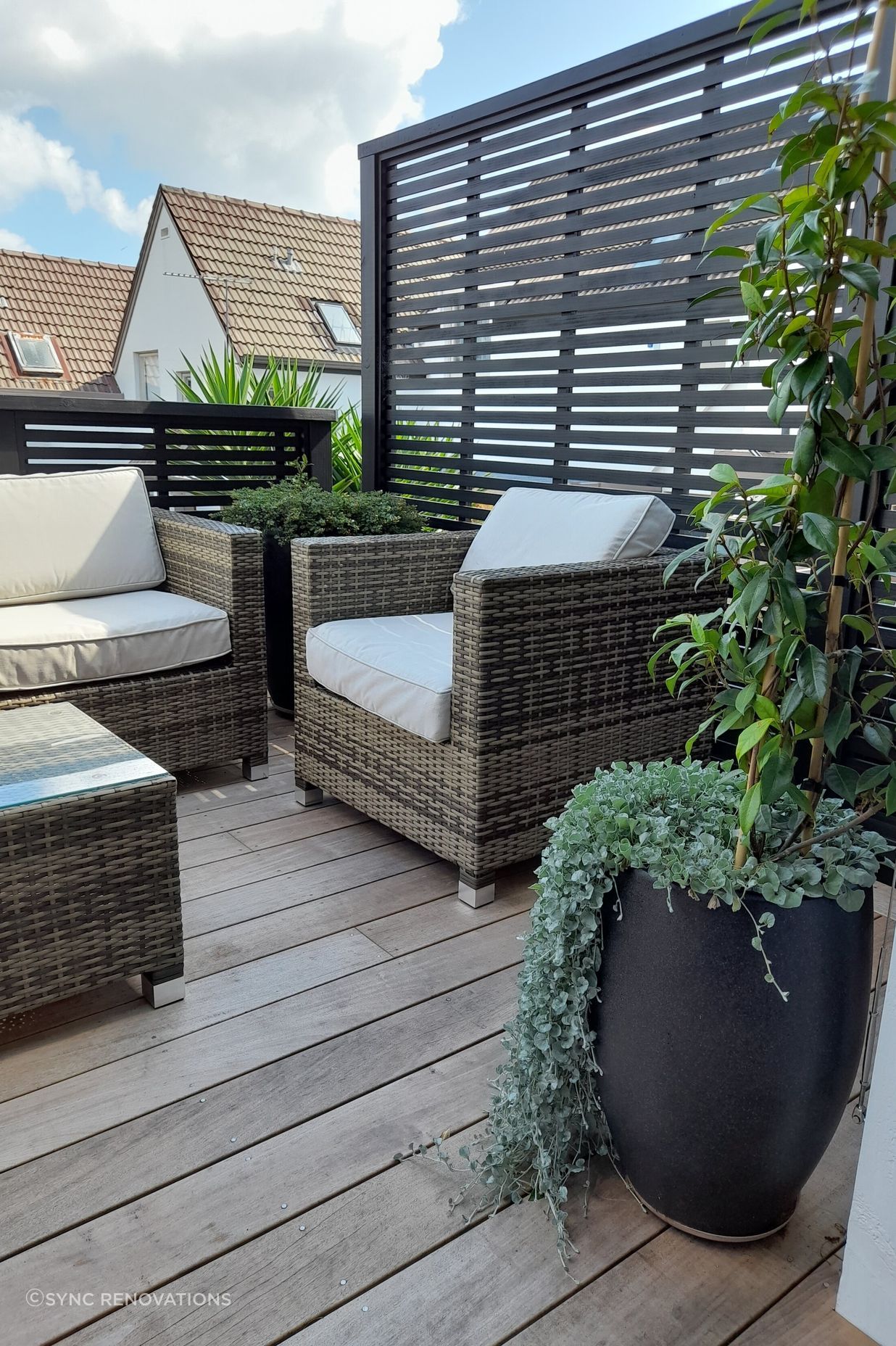 Newly fitted screens provide privacy