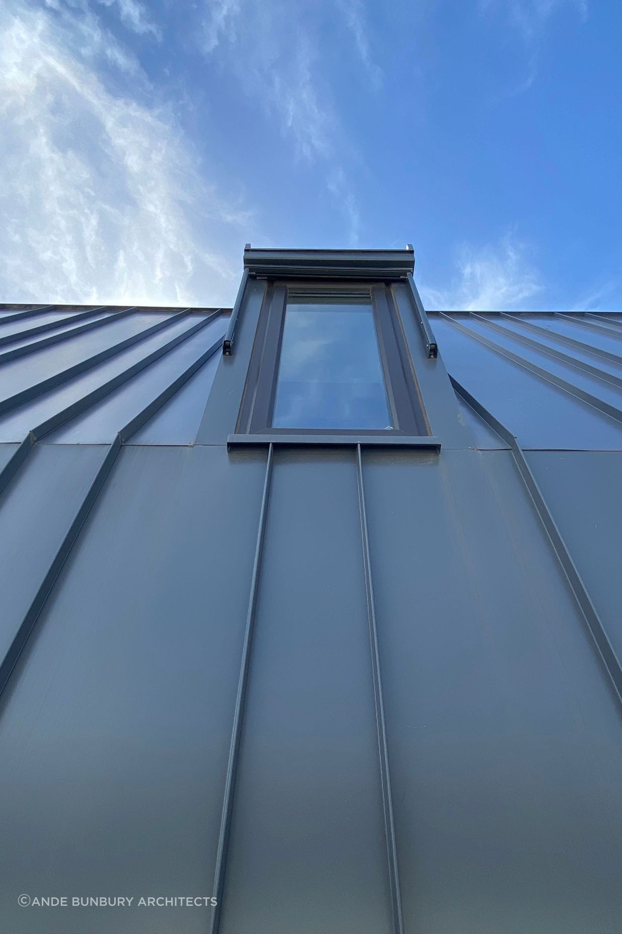 Durable metal cladding was used for the upper storey extension