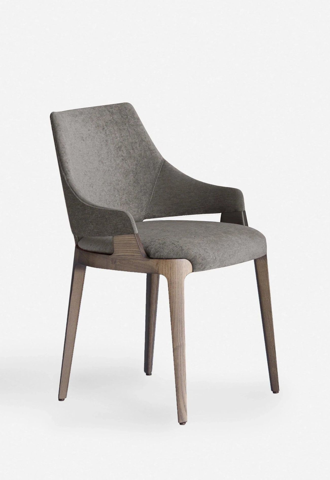 Velis Chair, The Velis collection explores and resolves the relation between solid wood and upholstery in the best way, defining a perfect integration between parts, where one supports the other in a reciprocal balance.