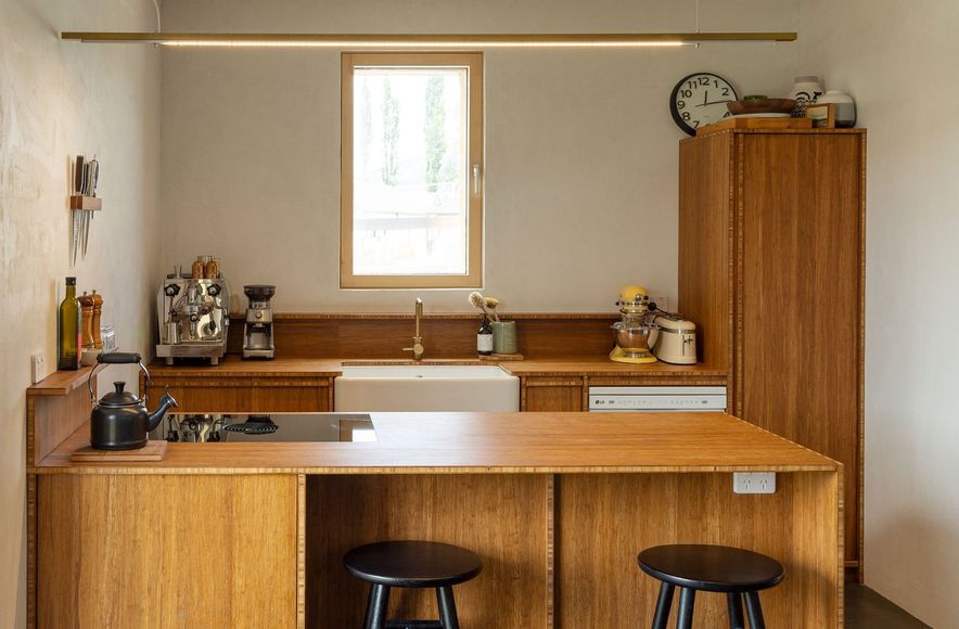 Passive House With Bamboo Kitchen