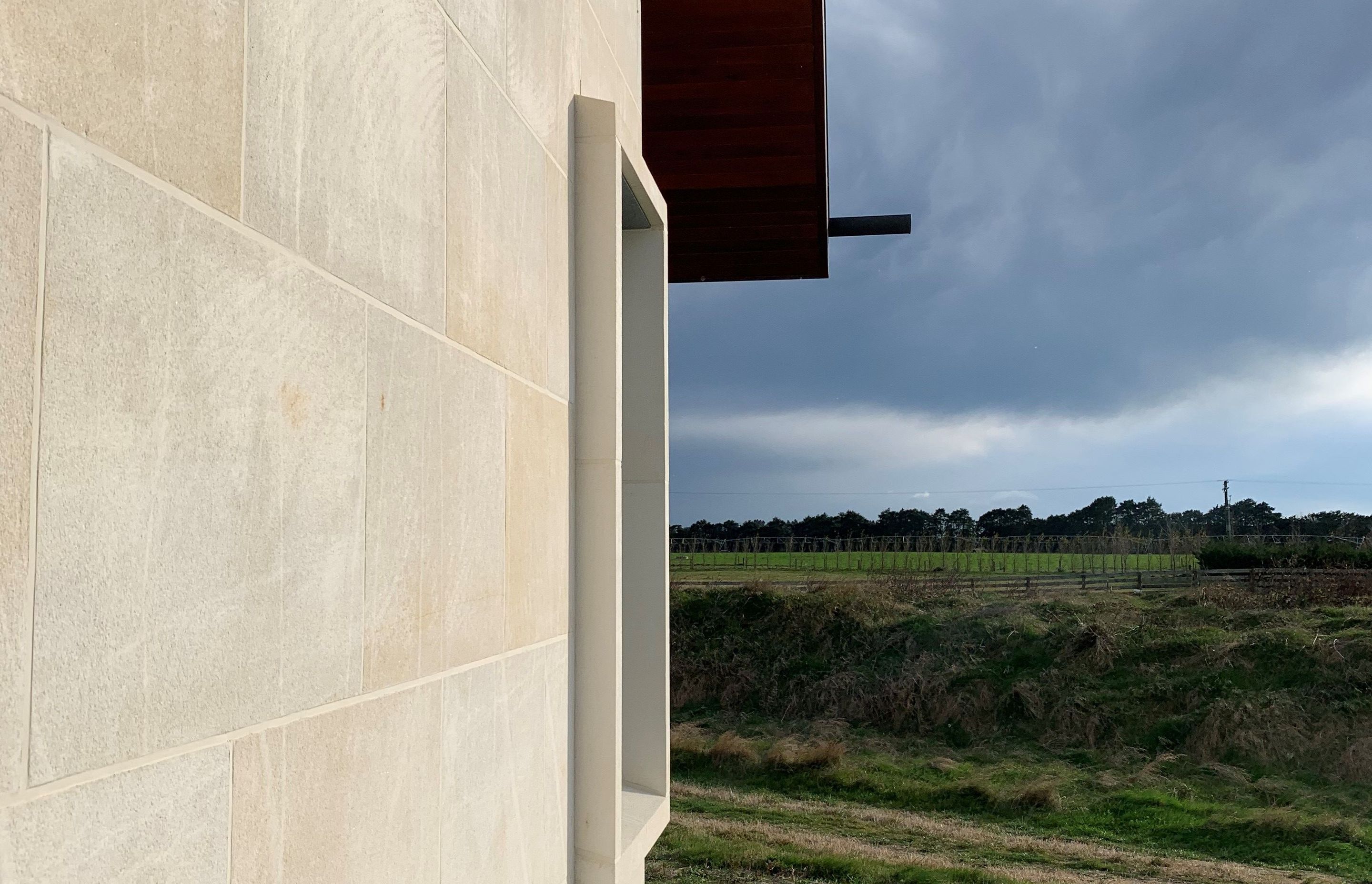 Limestone sill. Custom shaped sill.