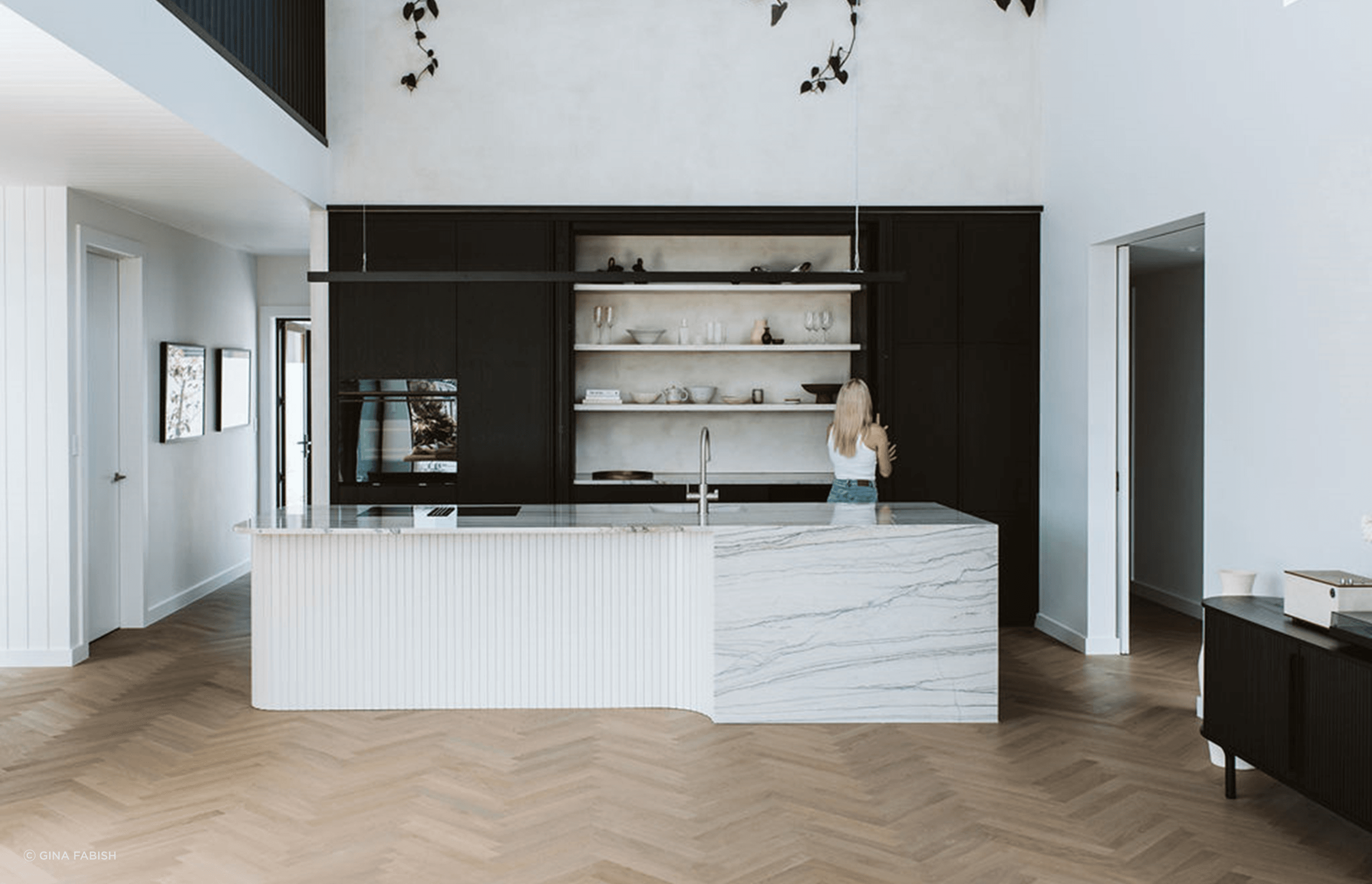 Niwi Residence - Timber Herringbone Flooring + Timber Veneer