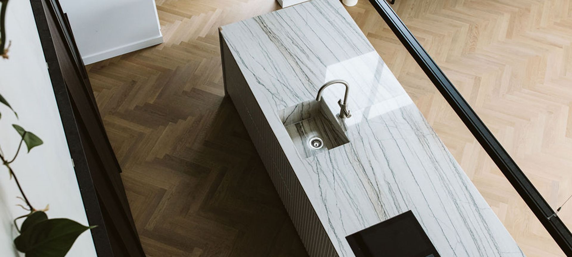 Niwi Residence - Timber Herringbone Flooring + Timber Veneer