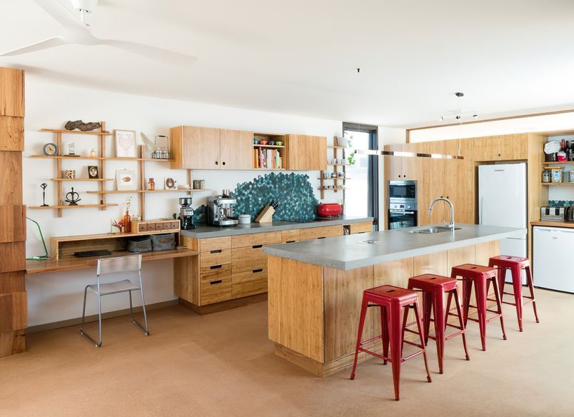 Bamboo Kitchen With Concrete Benchtops