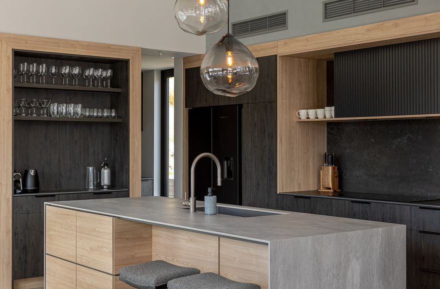 Gris Stone and Burnished Metal