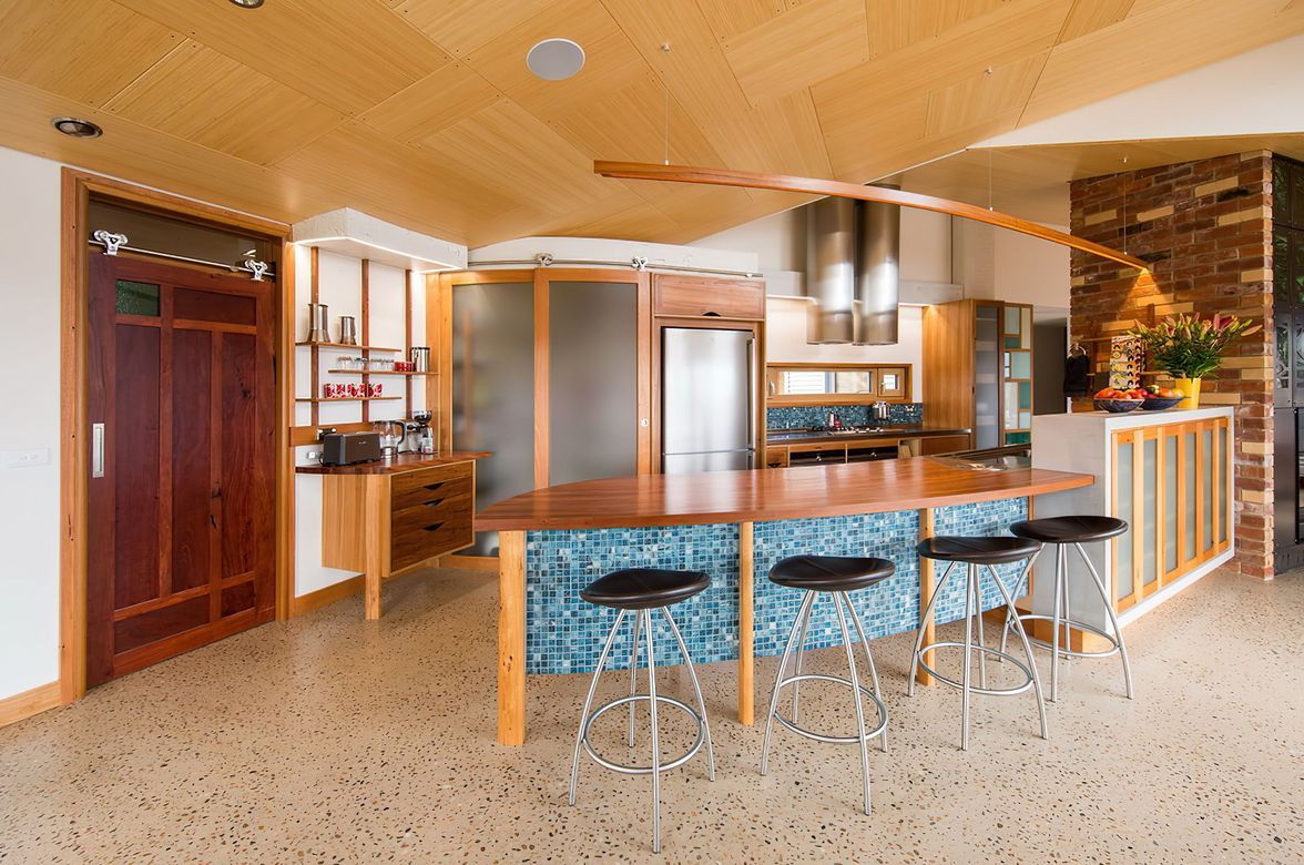 Curved Recycled Timber Kitchen