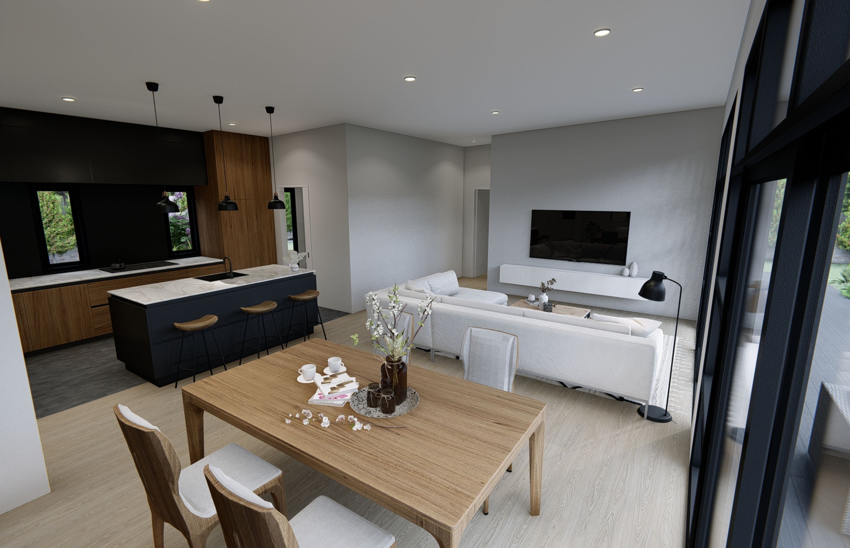 Living and Kitchen - Bayview Auckland Project