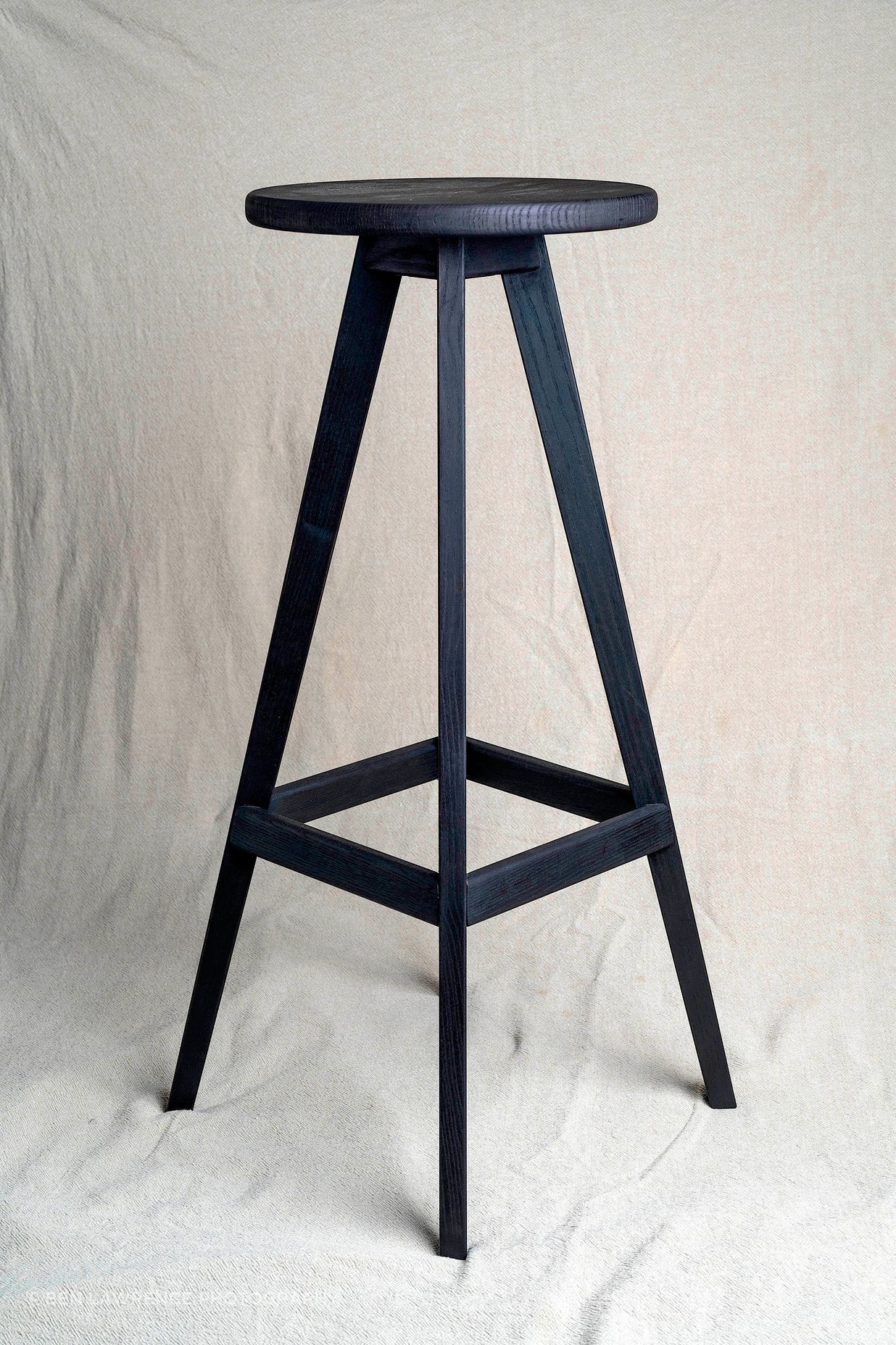 Copenhagen Barstool in Ash - Black stain