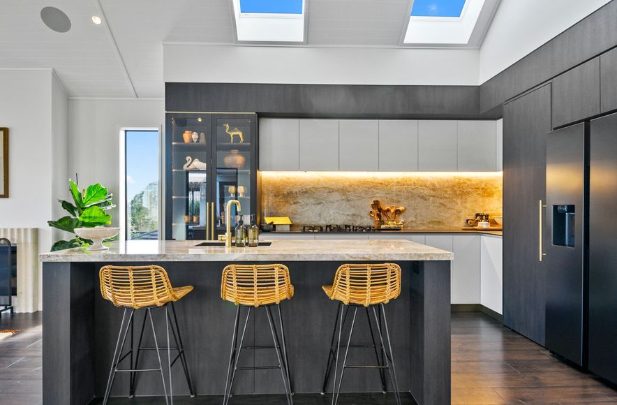 Dark Wood, Dekton, and Brass Details,  Waimauku