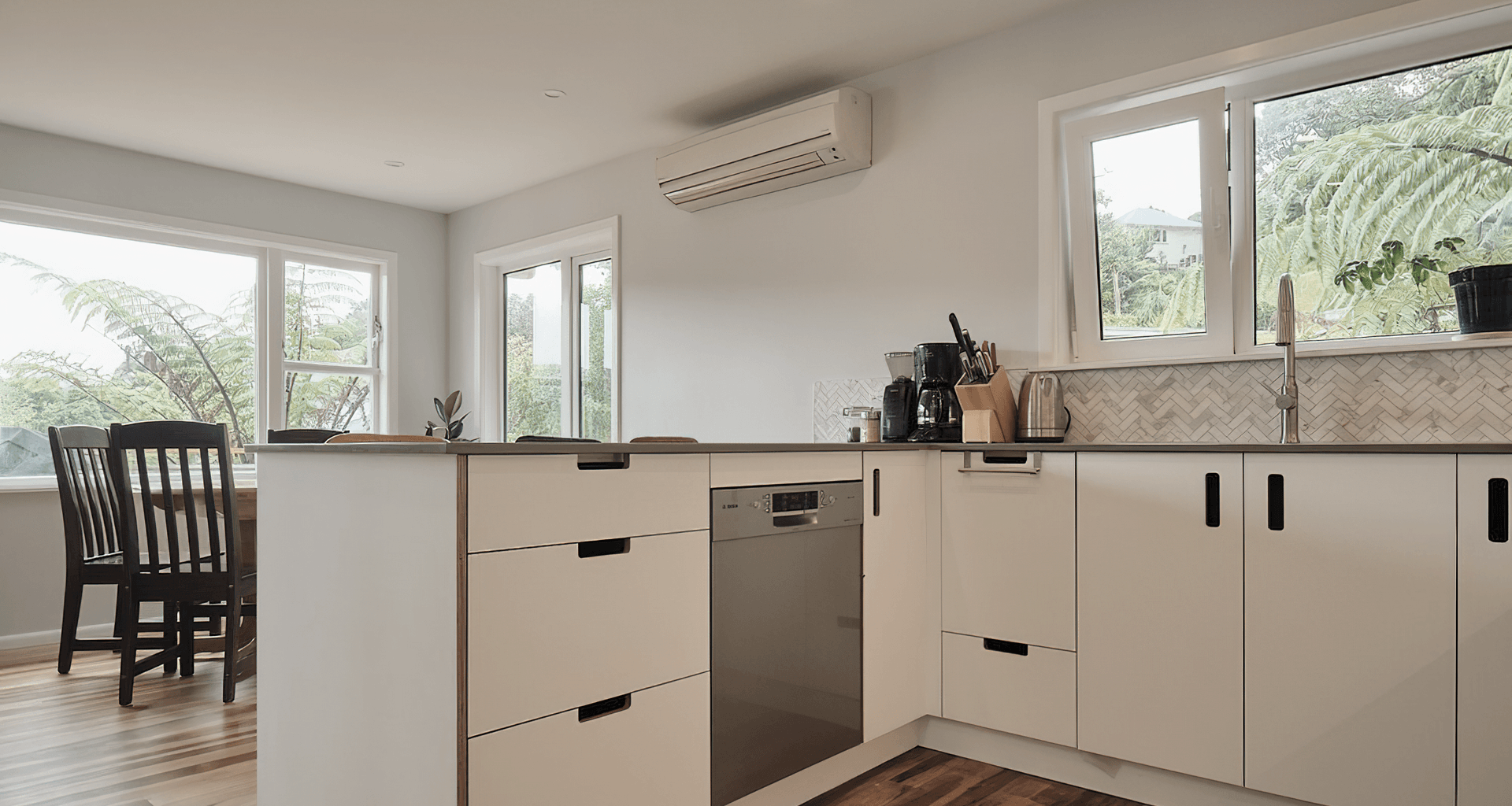 White and Birch Kitchen in Wilton banner