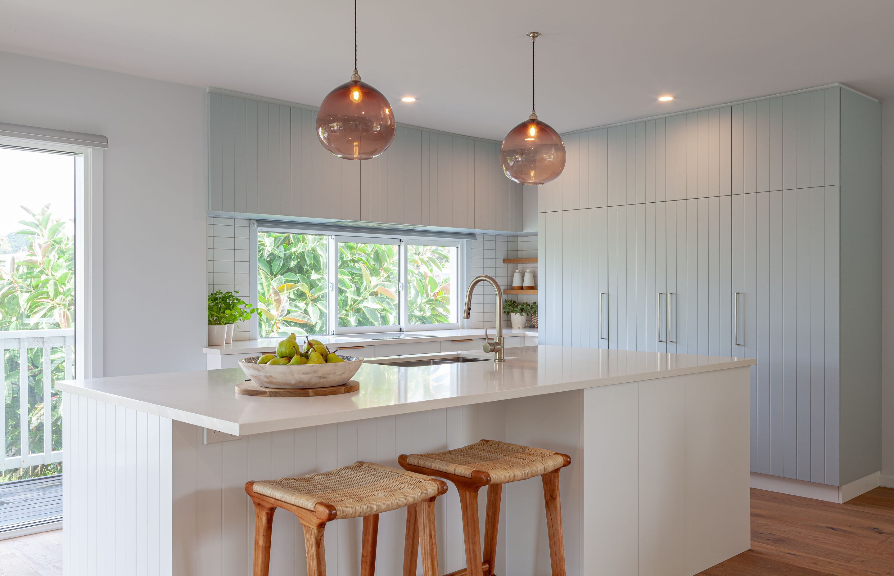 Dezignatek Thermoform, Villa Blue - Matt in Kawhia profile. Design by Michelle McAnulty, Beaver Kitchens