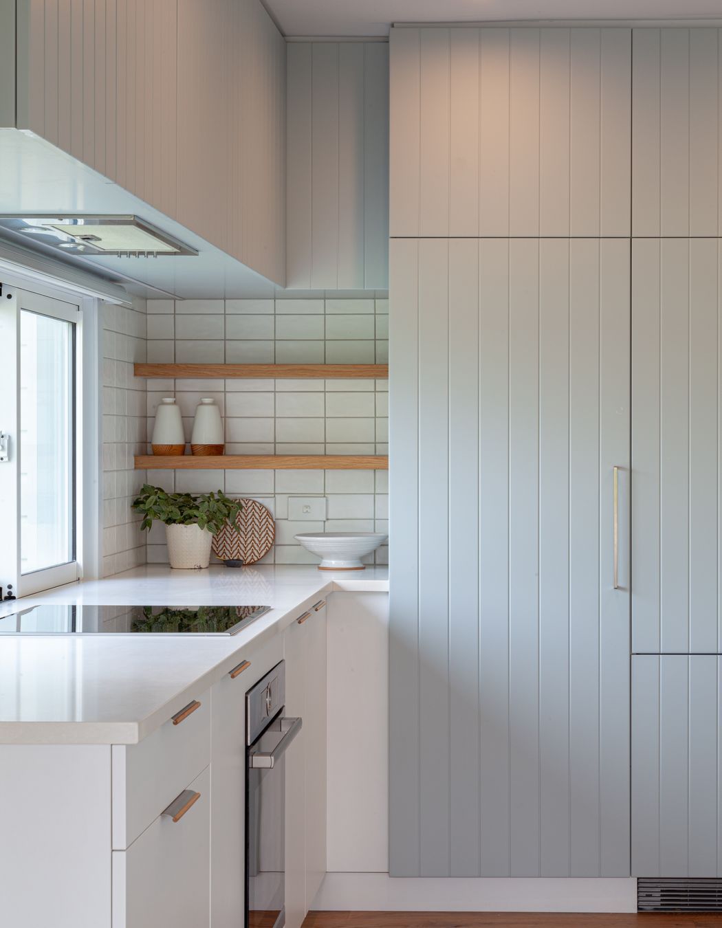 Dezignatek Thermoform, Villa Blue - Matt in Kawhia profile. Design by Michelle McAnulty, Beaver Kitchens