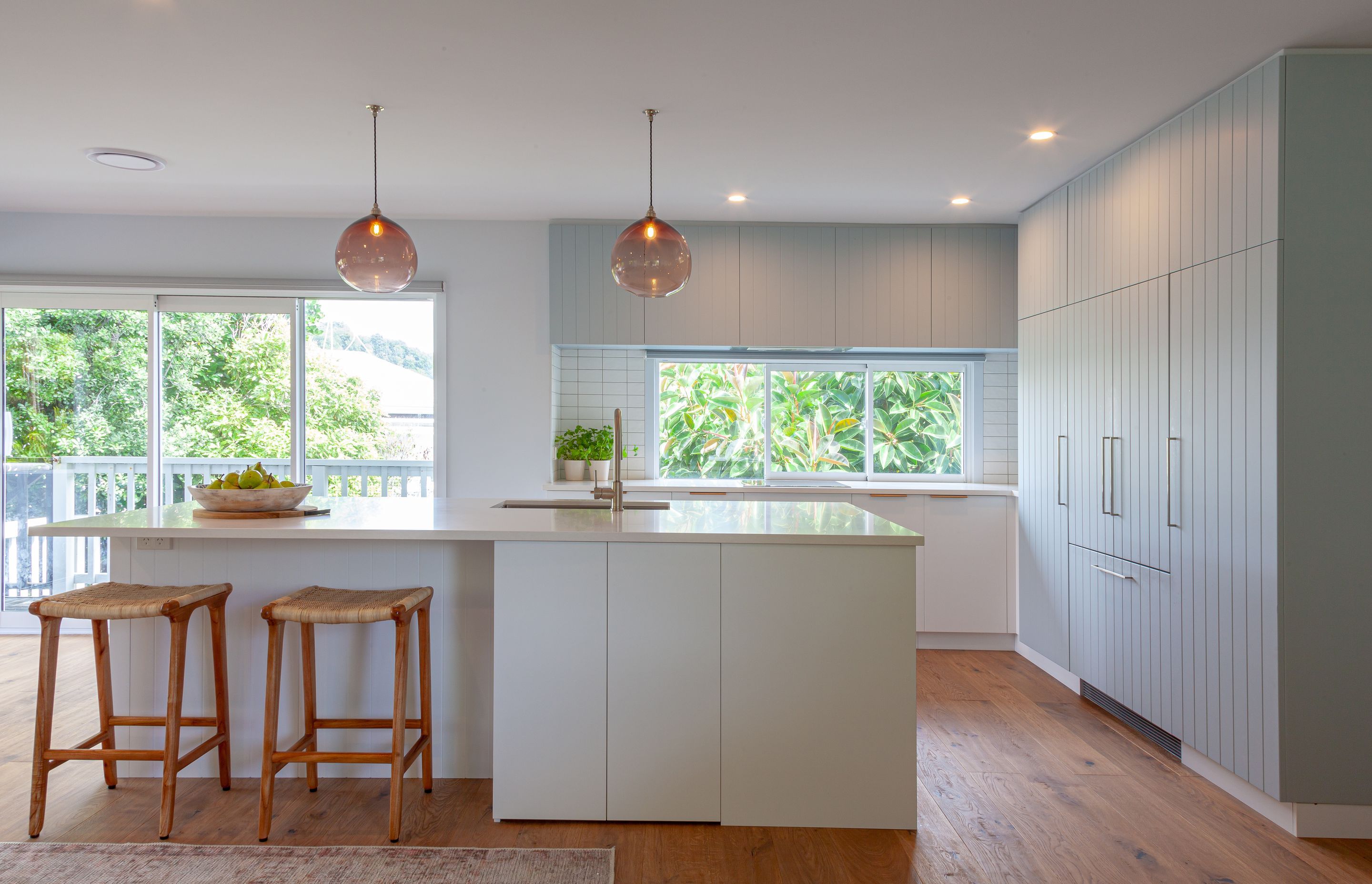 Dezignatek Thermoform, Villa Blue - Matt in Kawhia profile. Design by Michelle McAnulty, Beaver Kitchens