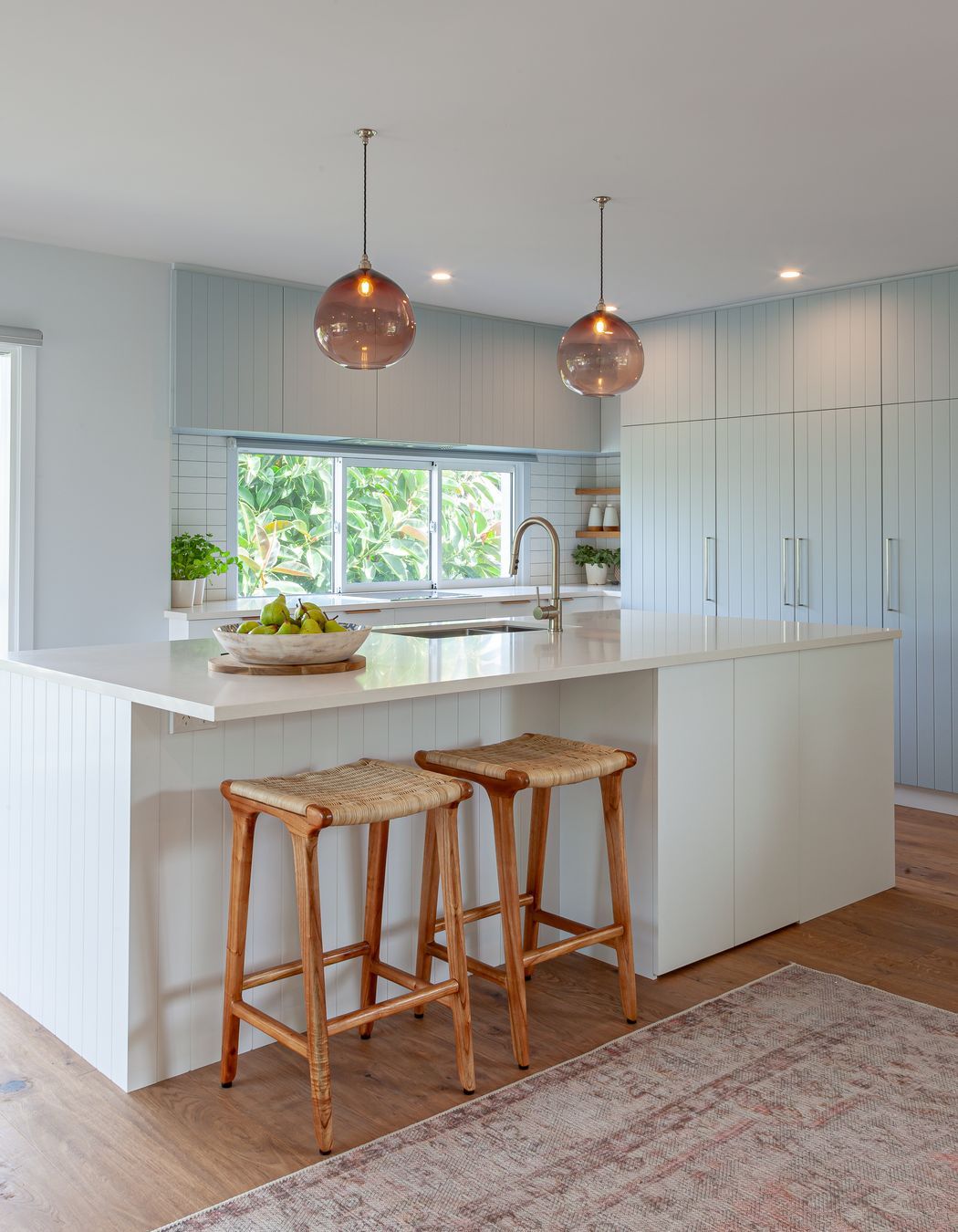 Dezignatek Thermoform, Villa Blue - Matt in Kawhia profile. Design by Michelle McAnulty, Beaver Kitchens