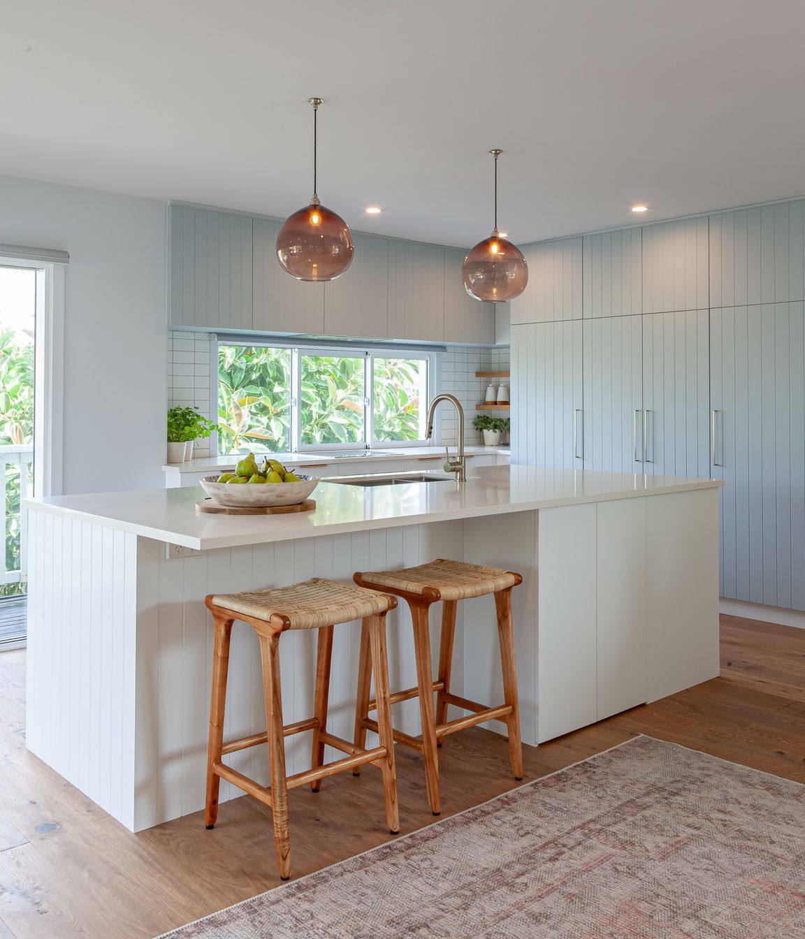 Dezignatek Thermoform, Villa Blue - Matt in Kawhia profile. Design by Michelle McAnulty, Beaver Kitchens