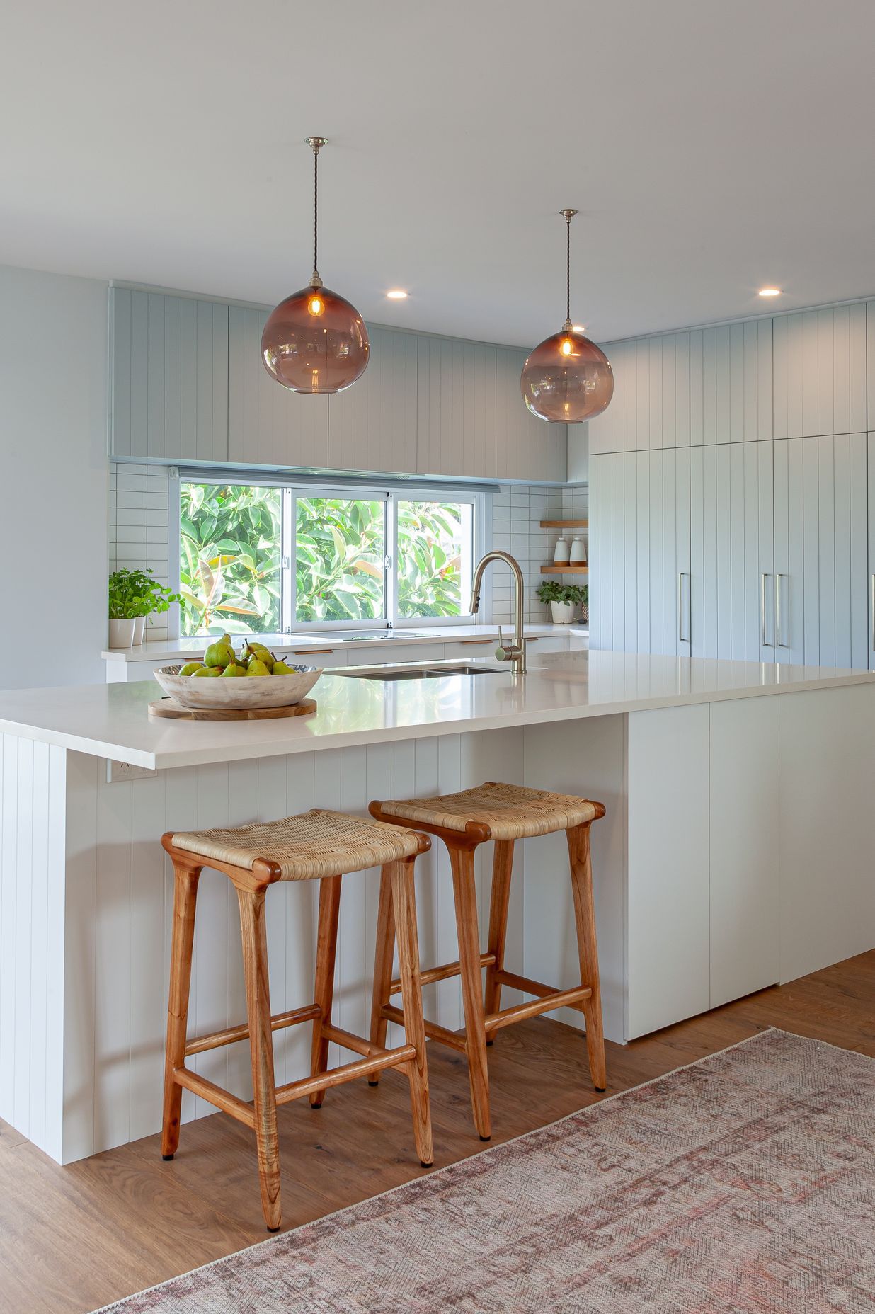 Dezignatek Thermoform, Villa Blue - Matt in Kawhia profile. Design by Michelle McAnulty, Beaver Kitchens