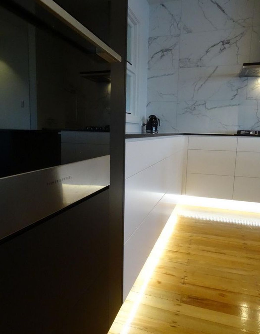 Detail of the drawer and the lighting