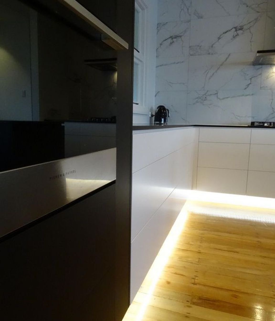 Detail of the drawer and the lighting