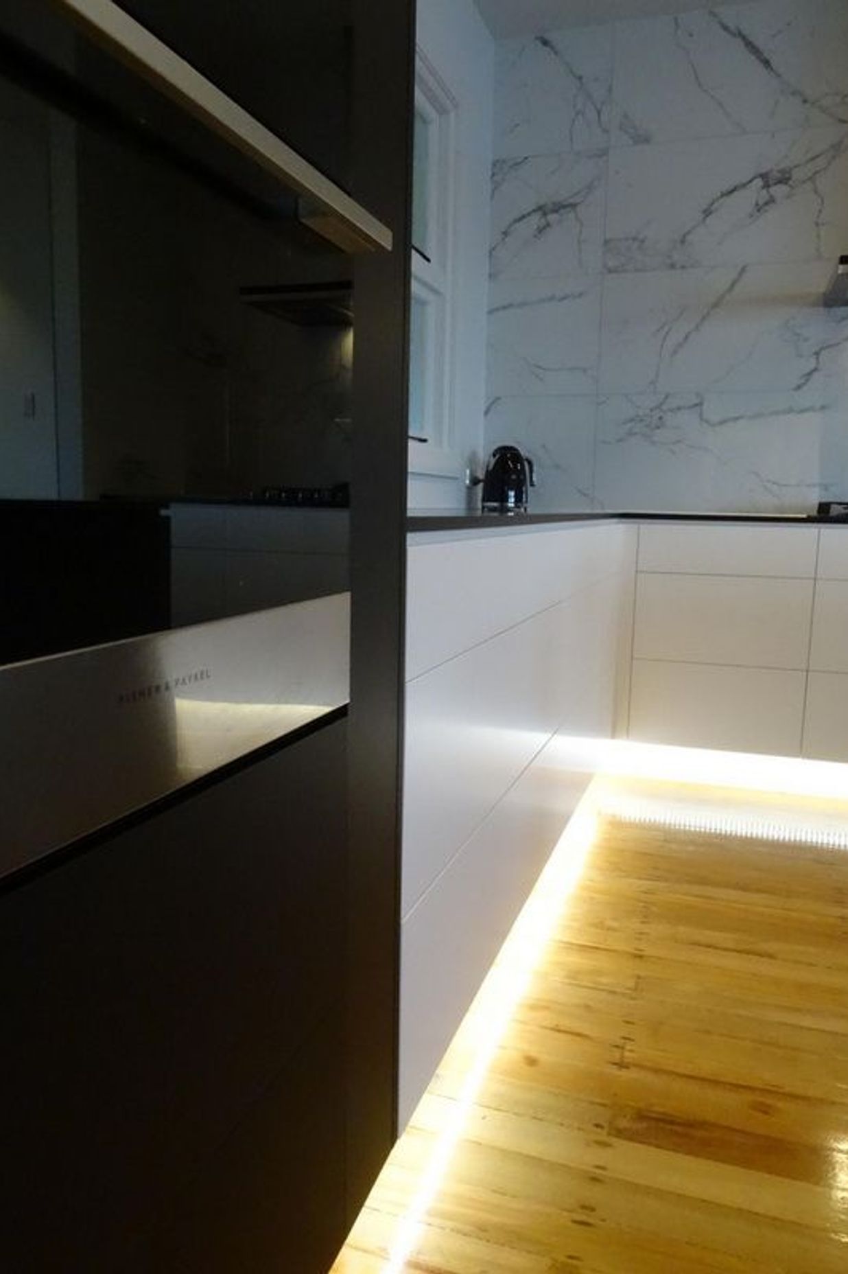Detail of the drawer and the lighting