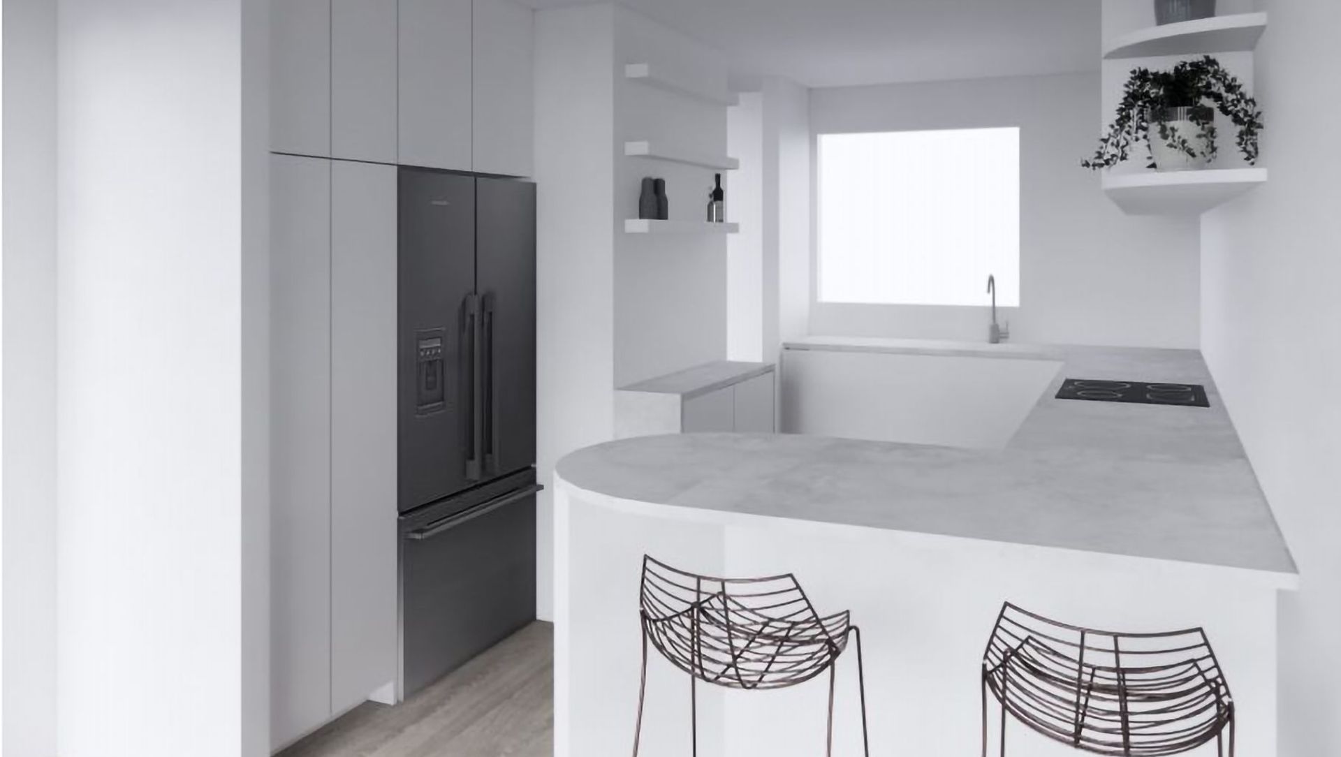 Long White Kitchen banner