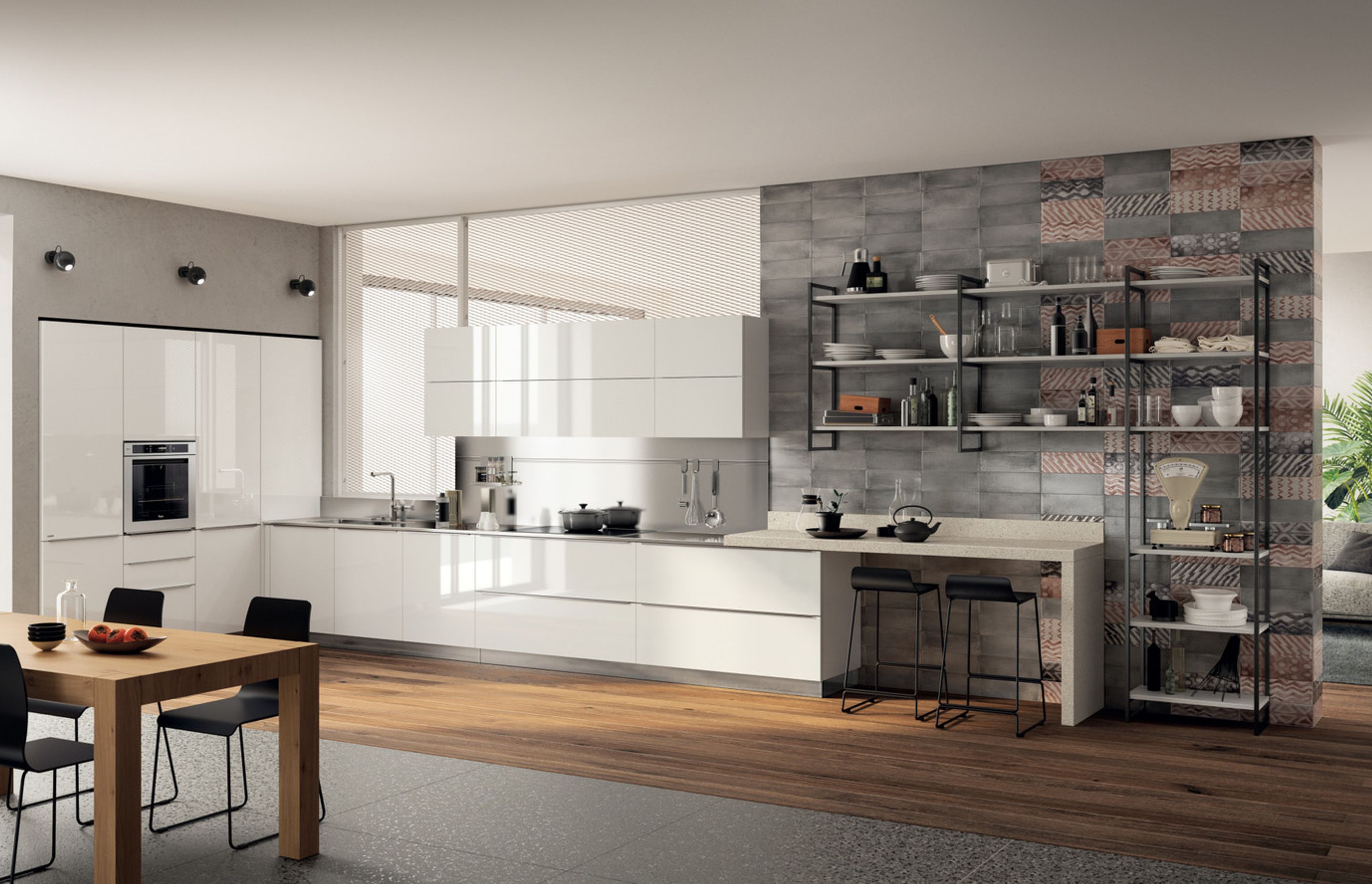 The colour white plays the undisputed starring role in the living area.