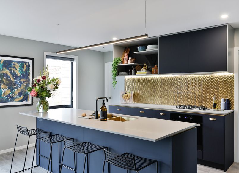 Inky Blue & Brass A Winning Combo