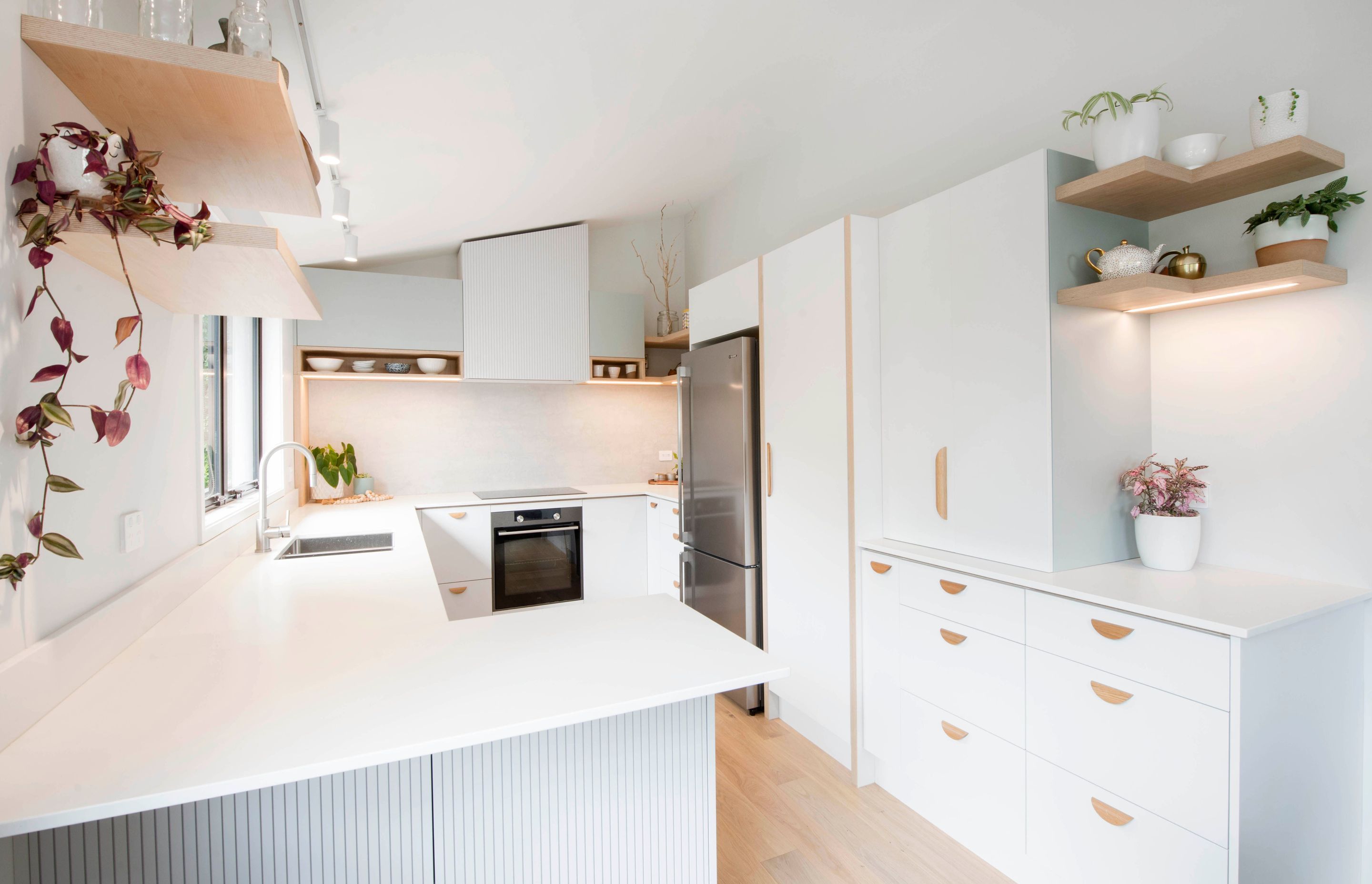 Prime Melamine, Concrete & Prime Stone, Golden Bay Honed. Designed by Fiona Vidar, Cooper Webley.