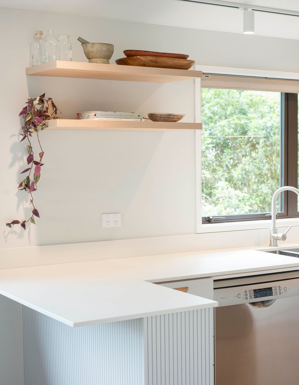 Prime Melamine, Concrete & Prime Stone, Golden Bay Honed. Designed by Fiona Vidar, Cooper Webley.