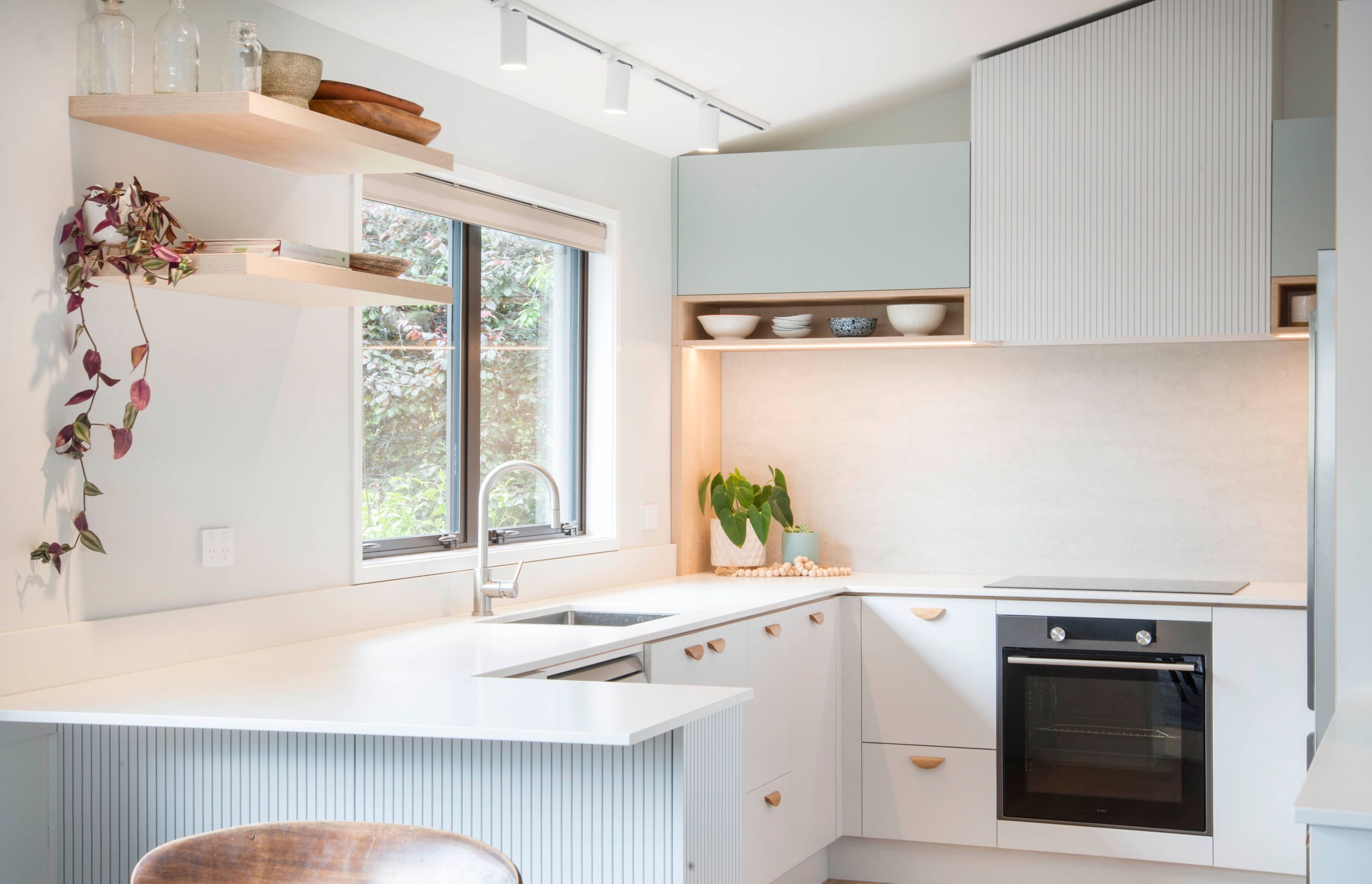 Prime Melamine, Concrete & Prime Stone, Golden Bay Honed. Designed by Fiona Vidar, Cooper Webley.